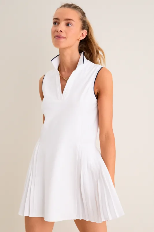 White Sleeveless Performance Jersey Beatrice Tennis Dress made by Tuckernuck