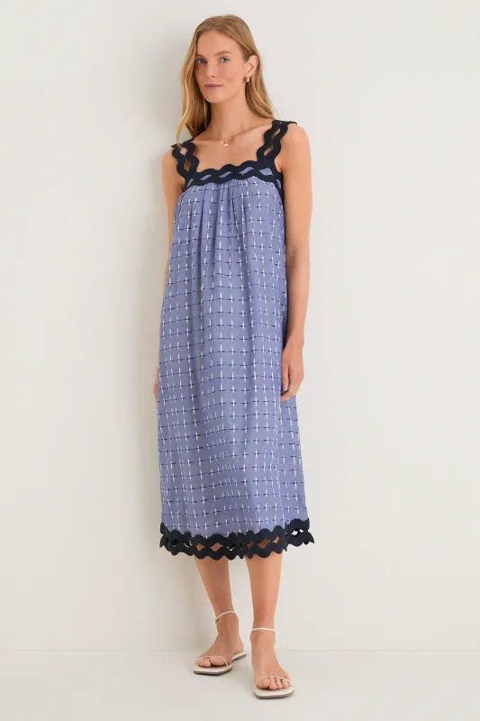 Azure Ikat Embroidered Ellis Dress made by Tuckernuck