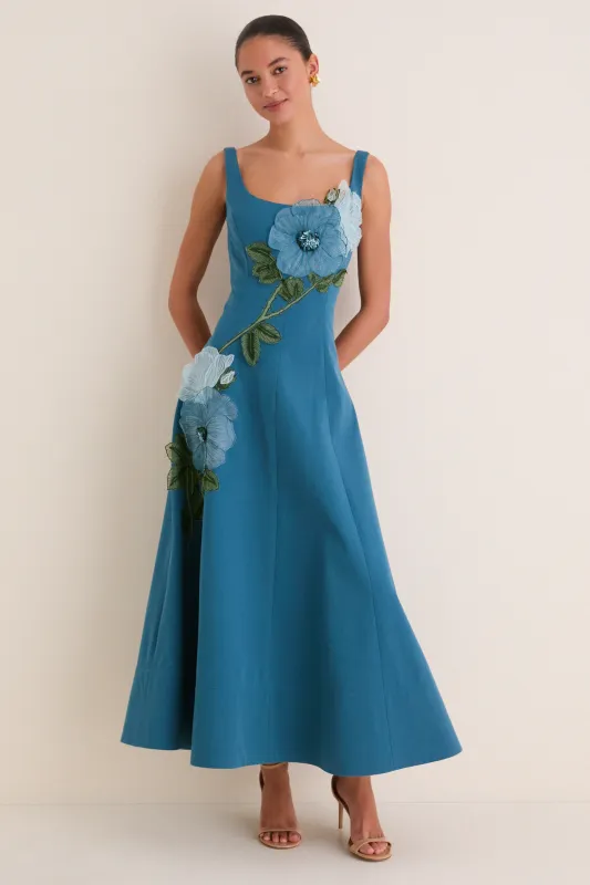 Mallard Peony Embroidered Full Dress made by Lela Rose