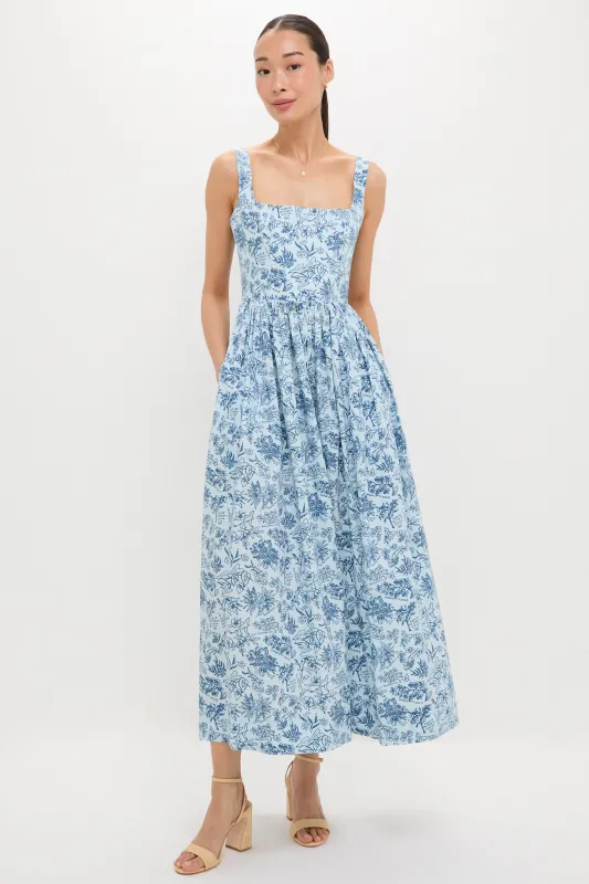 Blue Flora Scoop Neck Maxi Dress made by Tuckernuck