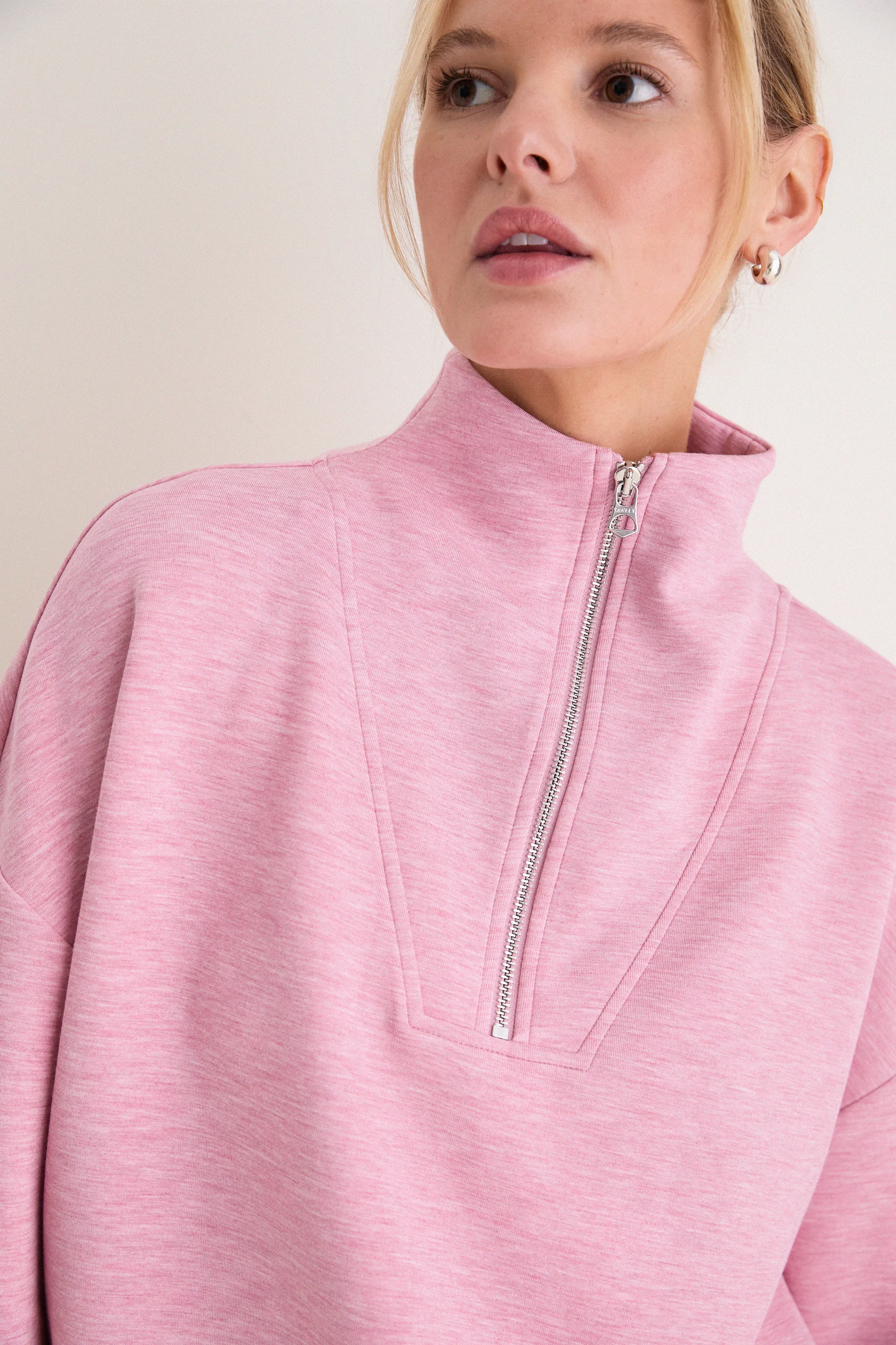 Rose Marl Hawley Half Zip Sweat sold by Tuckernuck product image thumbnail 5