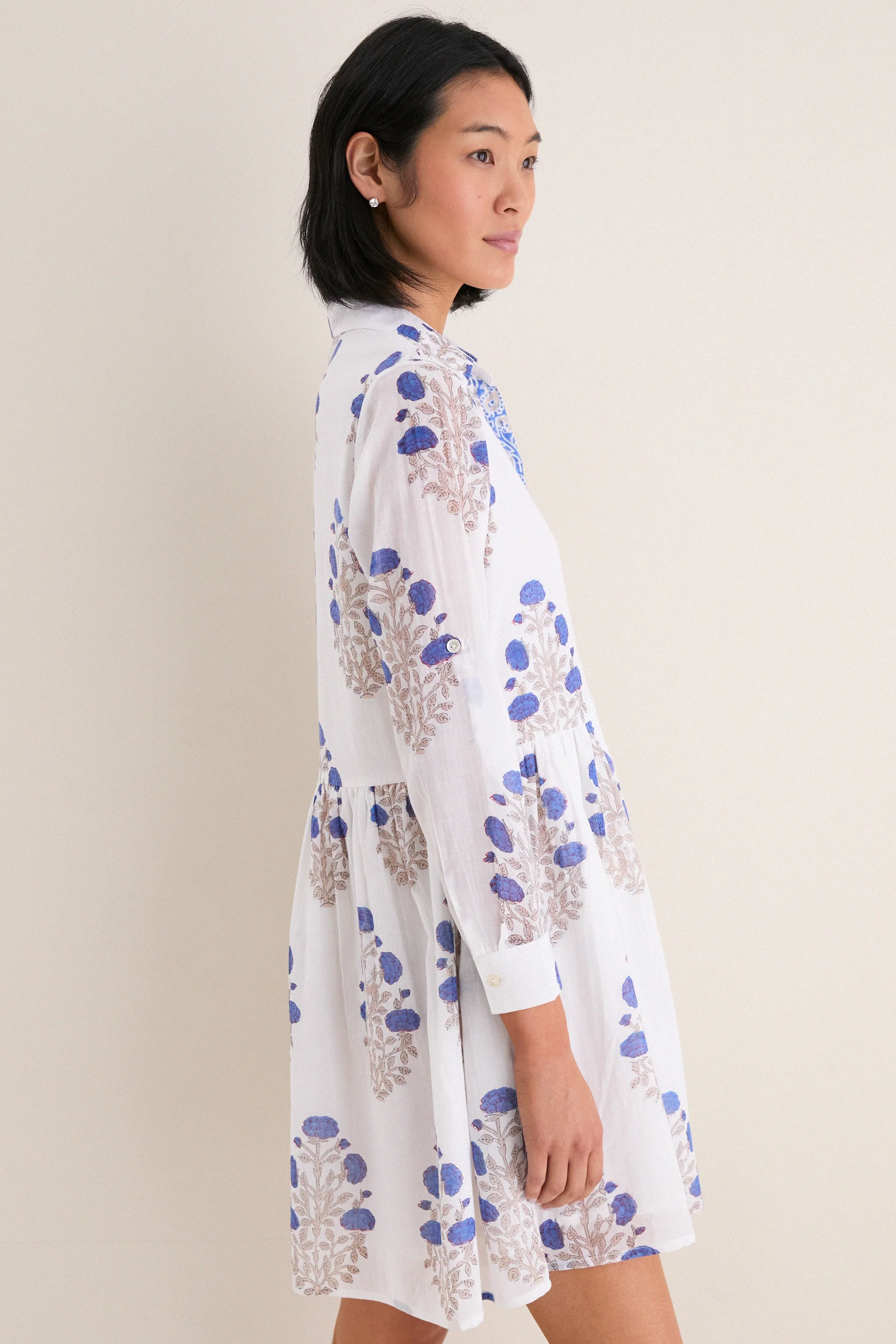 Laguna Blue Long Sleeve Mini Shirt Dress sold by Tuckernuck product image thumbnail 3