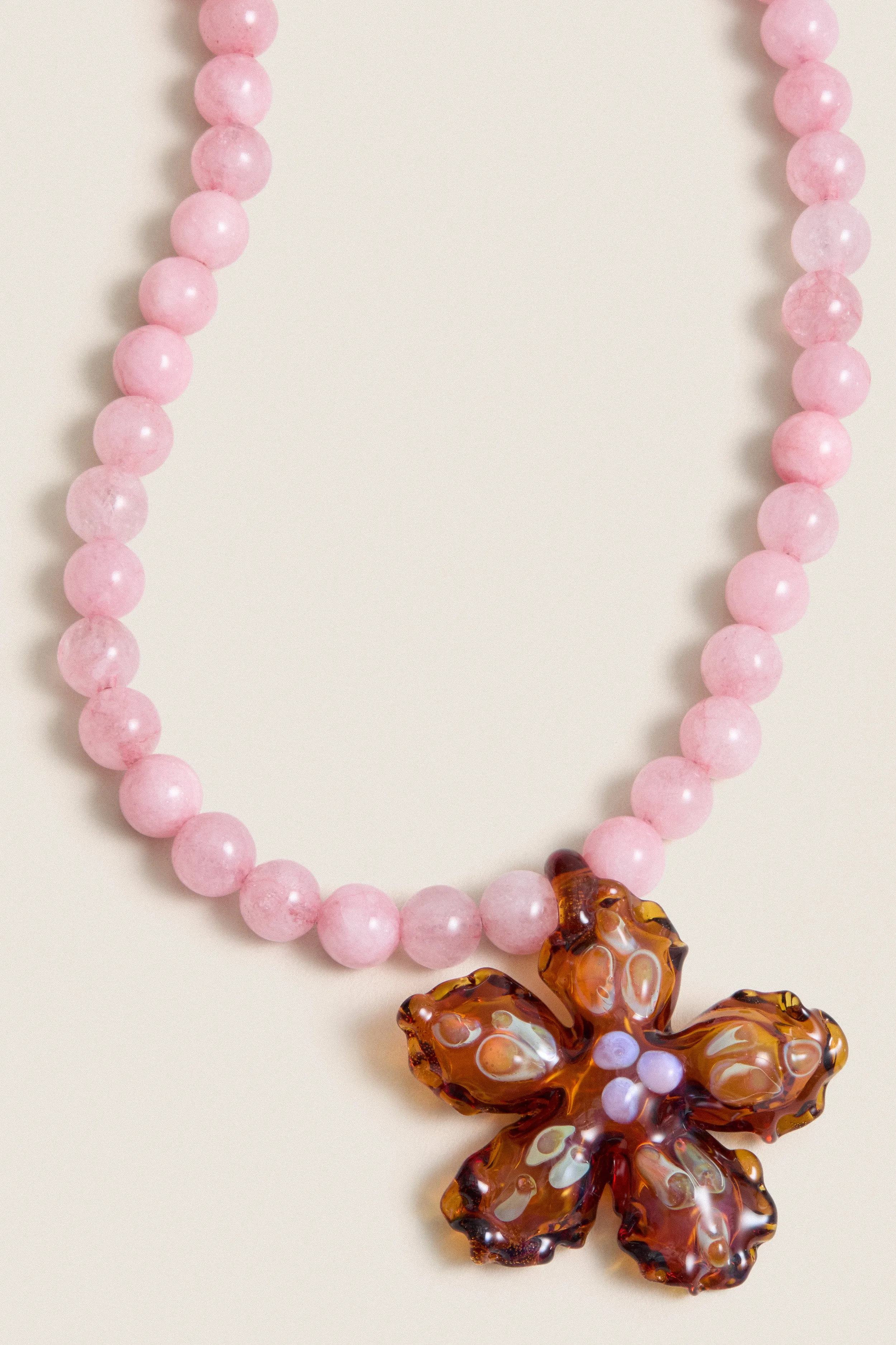 Pink and Amber Glass Betta Pendant Necklace sold by Tuckernuck product image thumbnail 4