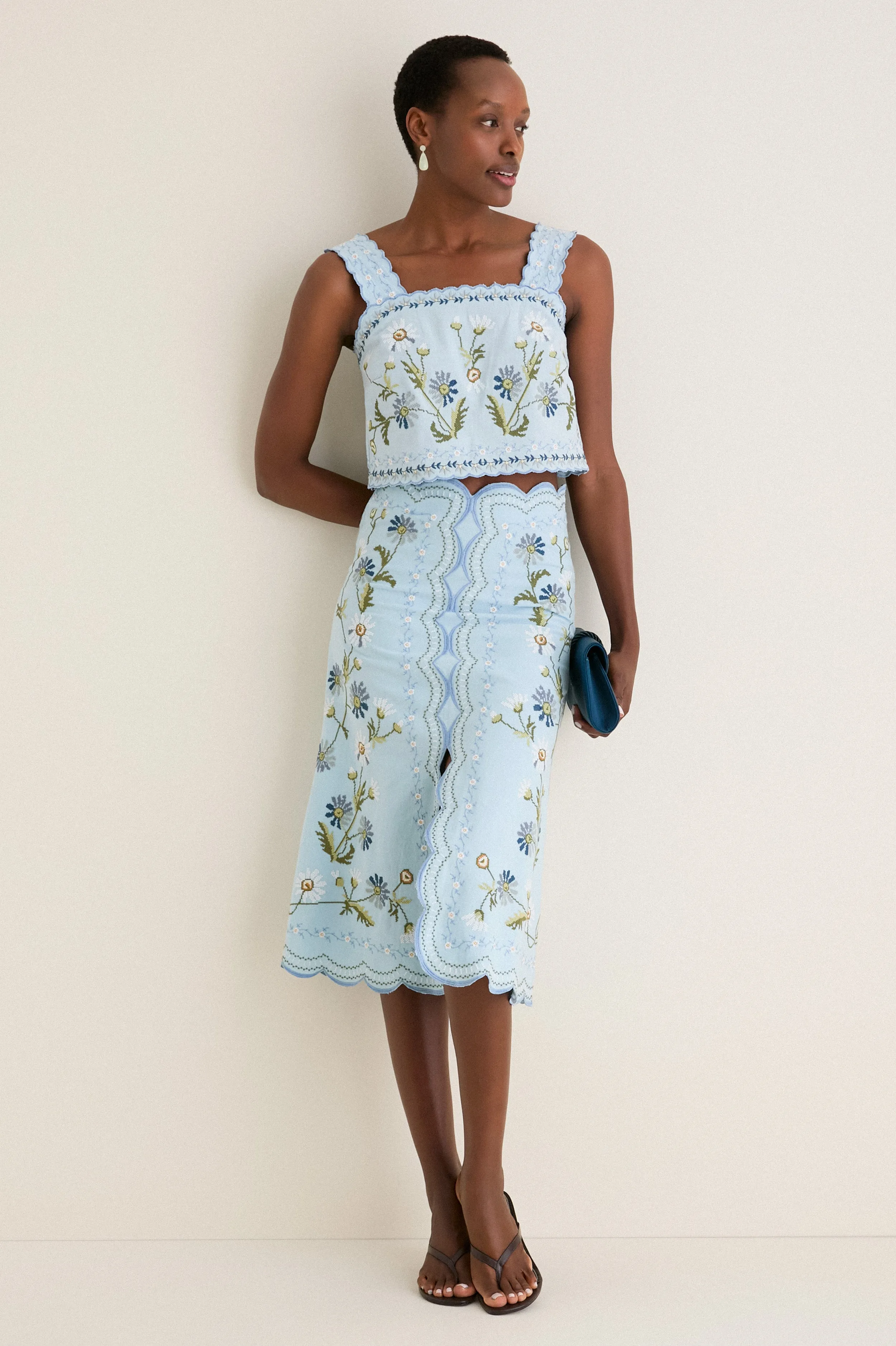 Blue Audra Embroidery Skirt sold by Tuckernuck product image thumbnail 2