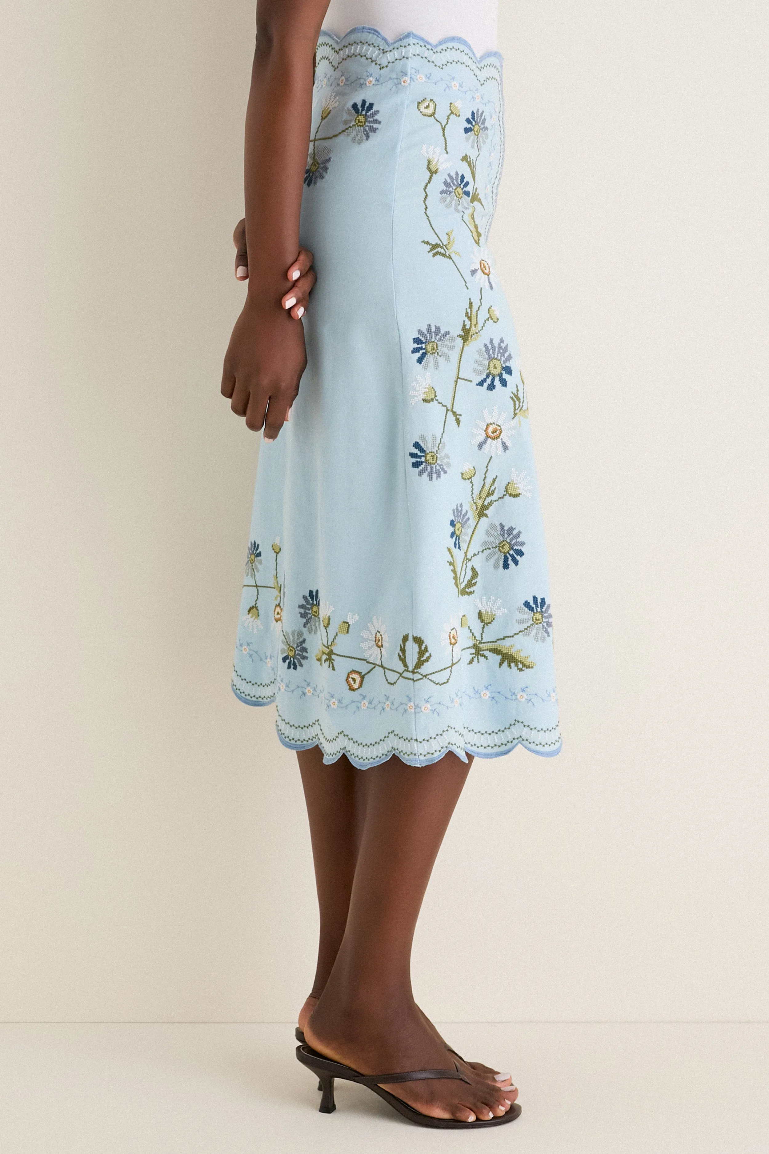 Blue Audra Embroidery Skirt sold by Tuckernuck product image thumbnail 3