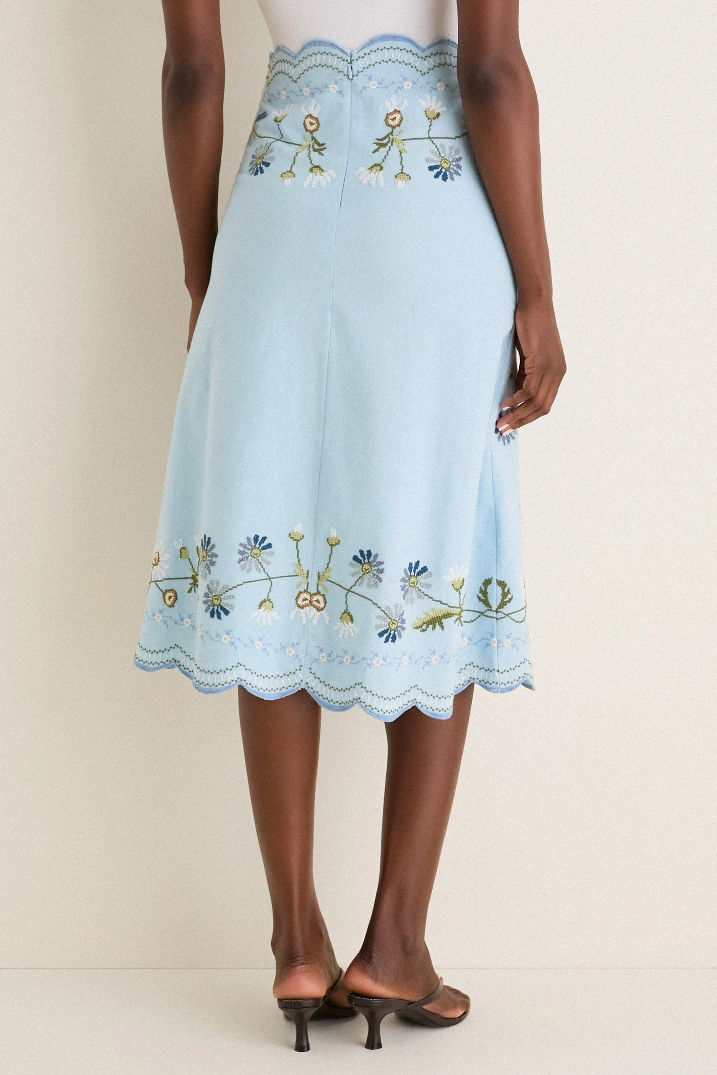 Blue Audra Embroidery Skirt sold by Tuckernuck product image thumbnail 4