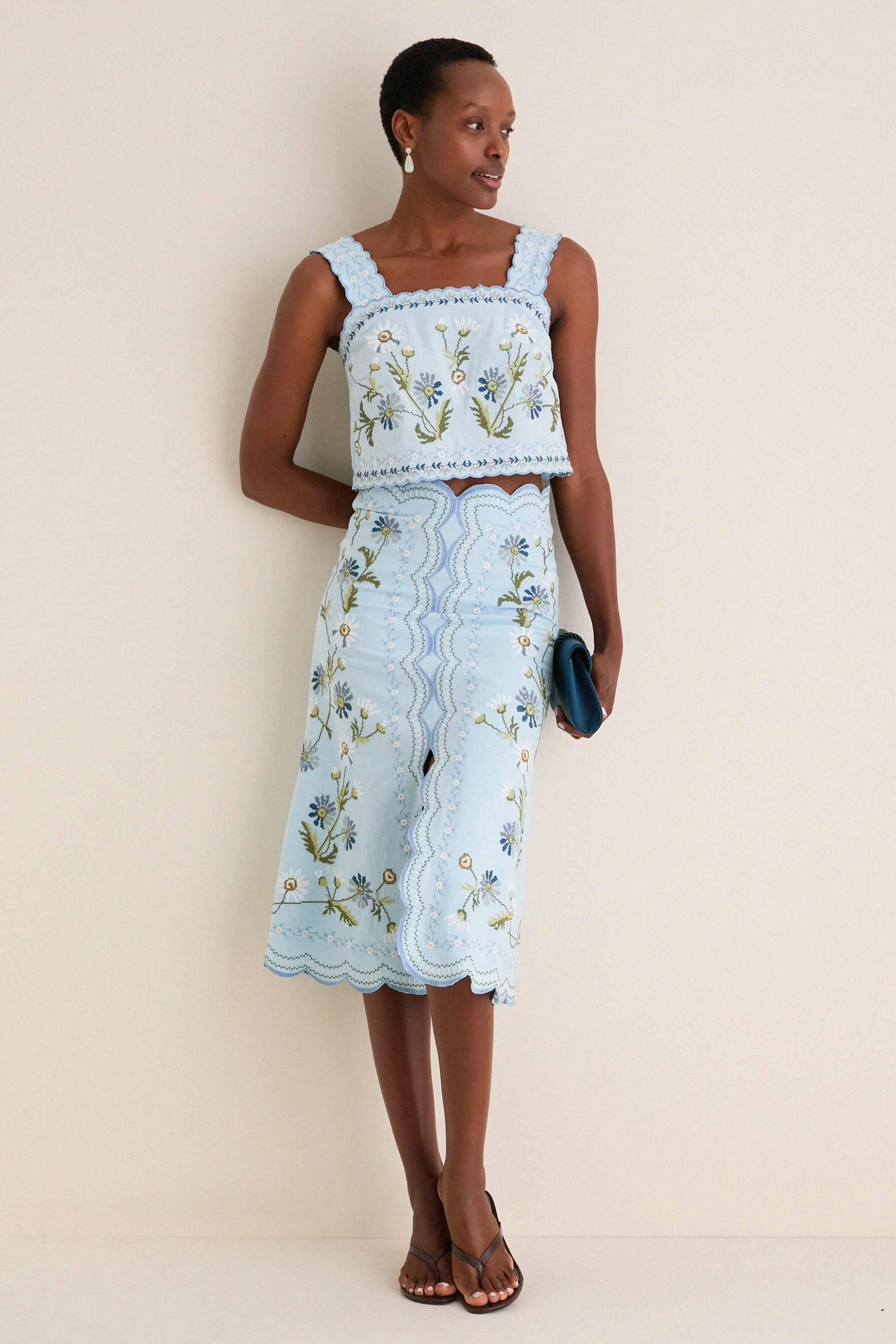 Blue Audra Embroidery Tank Top sold by Tuckernuck product image thumbnail 2