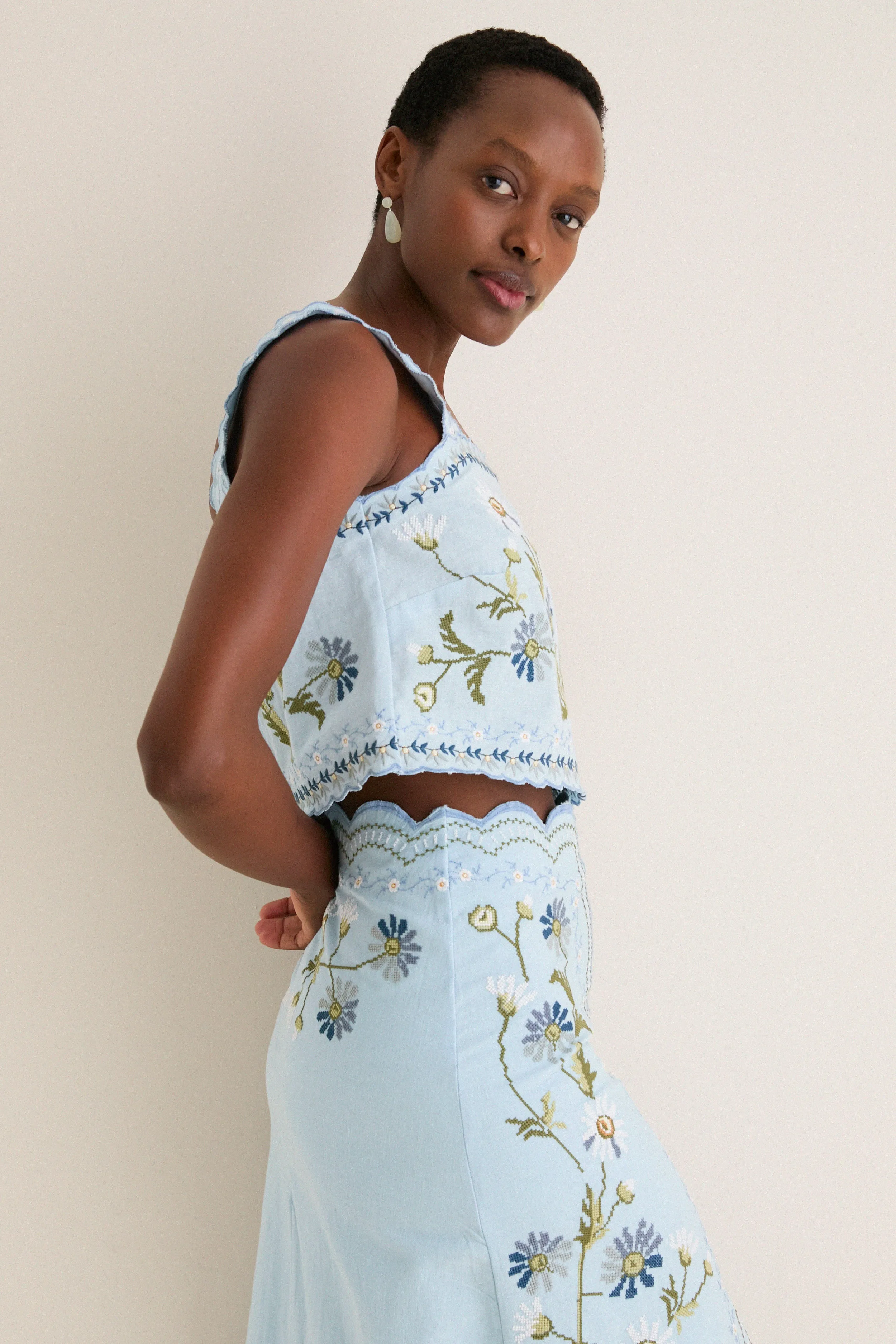 Blue Audra Embroidery Tank Top sold by Tuckernuck product image thumbnail 3