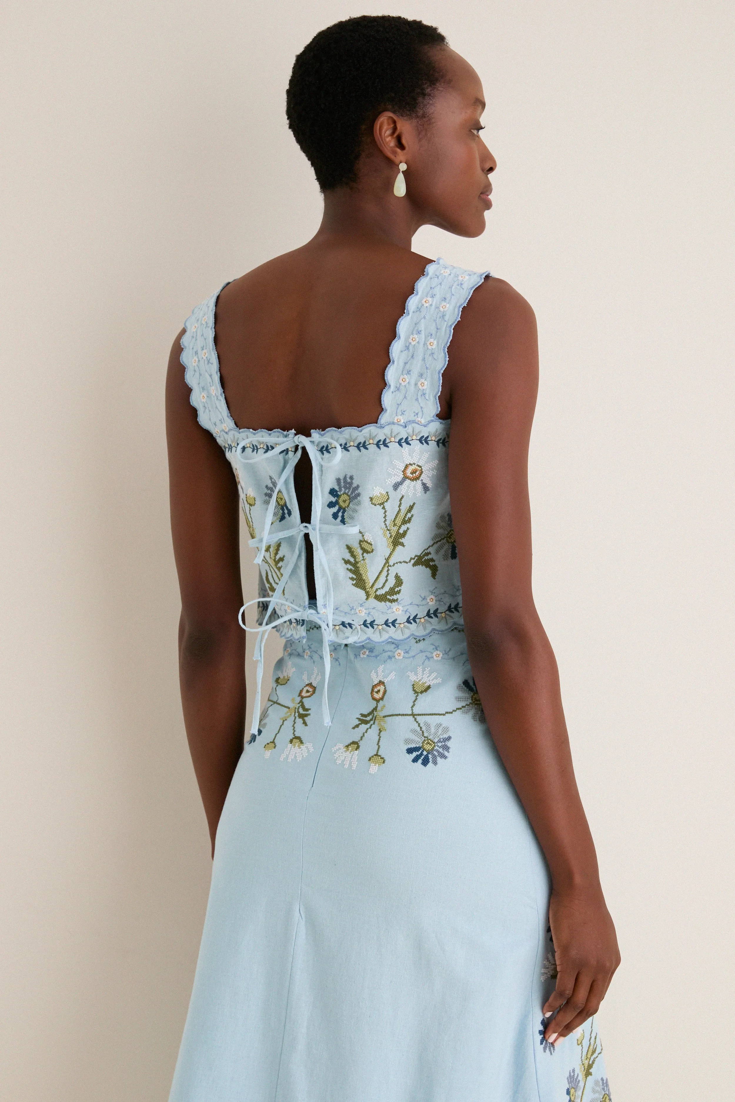 Blue Audra Embroidery Tank Top sold by Tuckernuck product image thumbnail 4