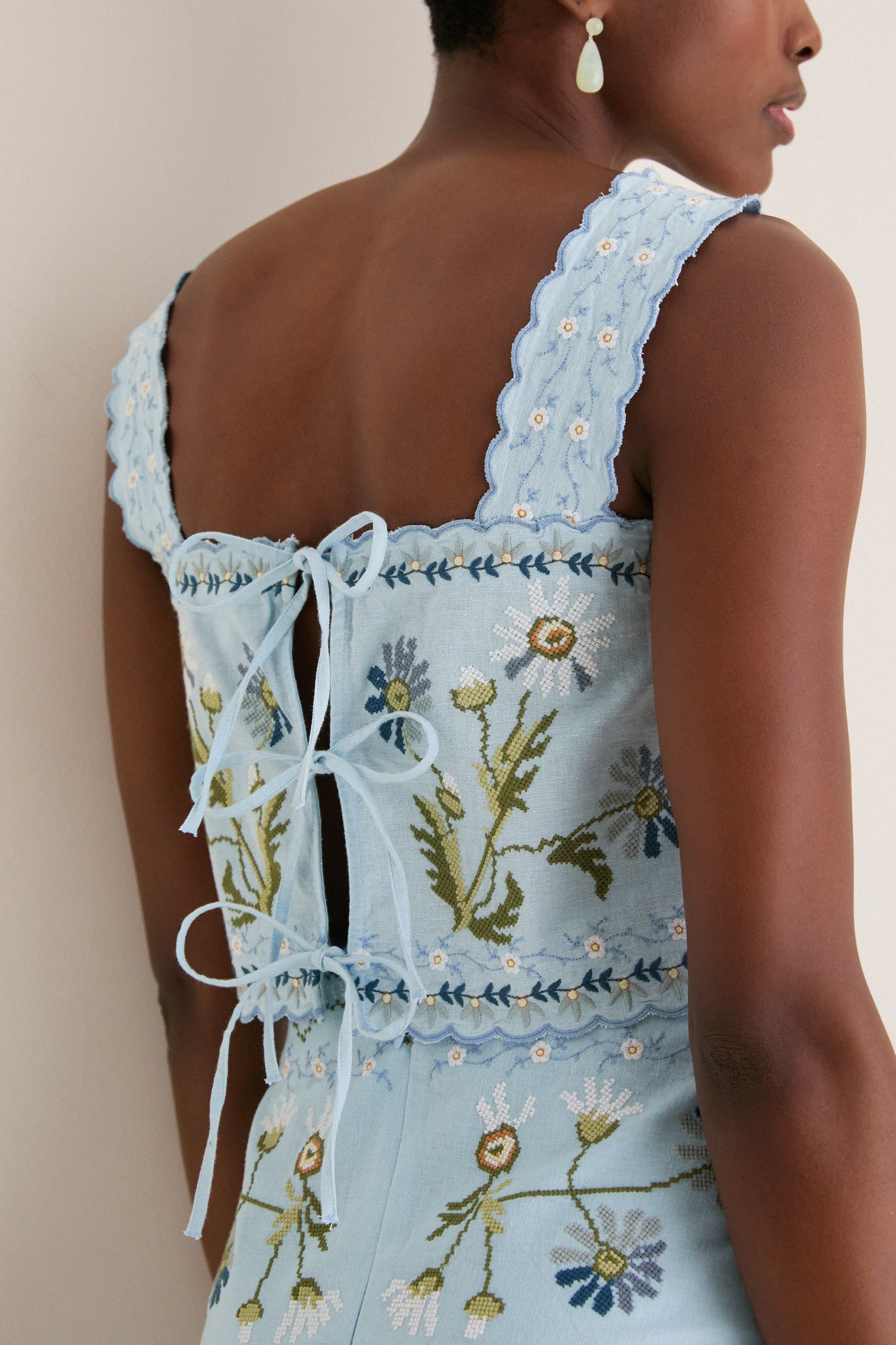 Blue Audra Embroidery Tank Top sold by Tuckernuck product image thumbnail 5