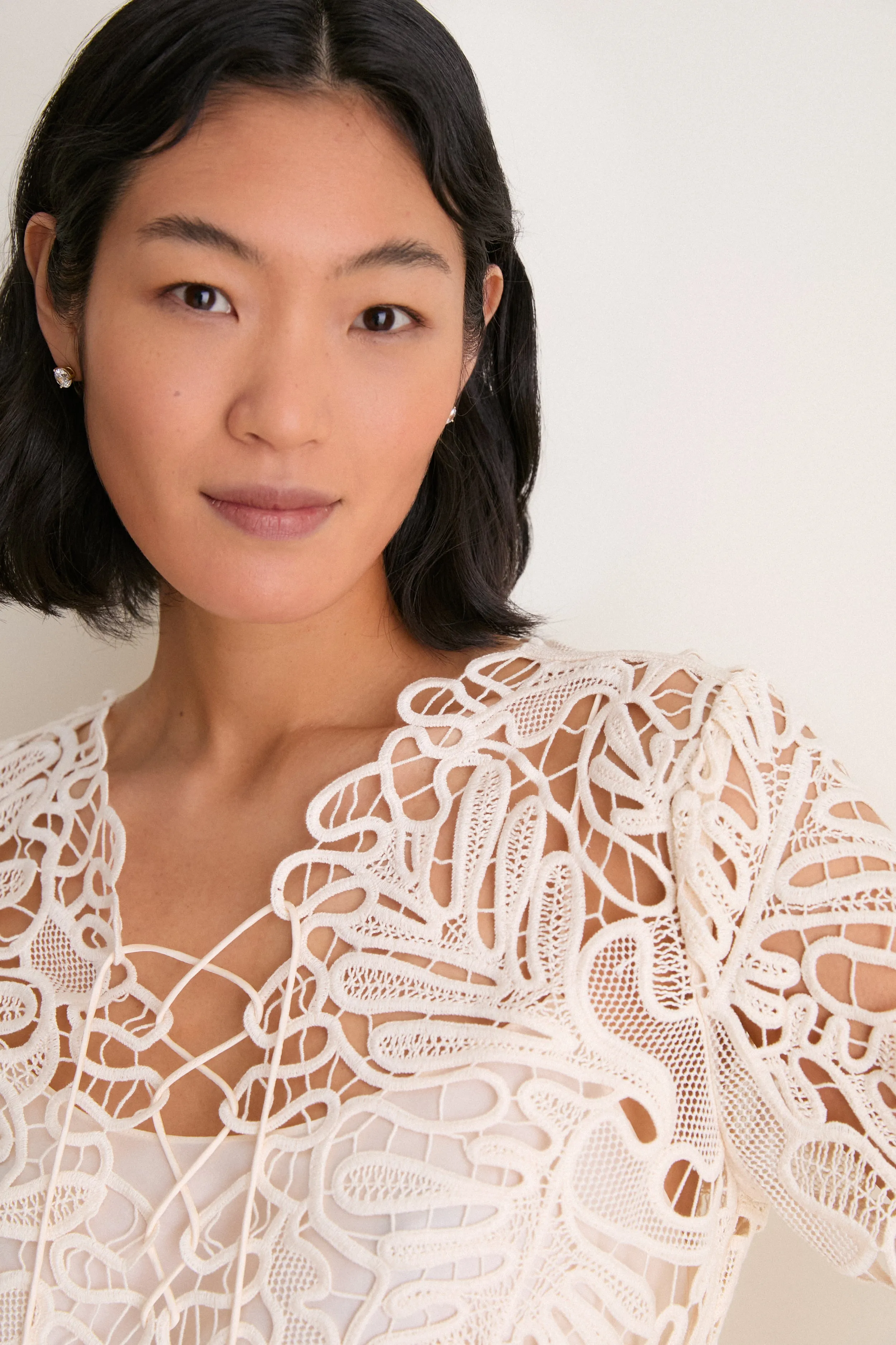 Chalk Dita Corded Lace Mini Dress sold by Tuckernuck product image thumbnail 5