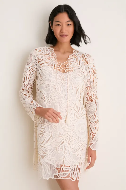 Chalk Dita Corded Lace Mini Dress made by Ulla Johnson
