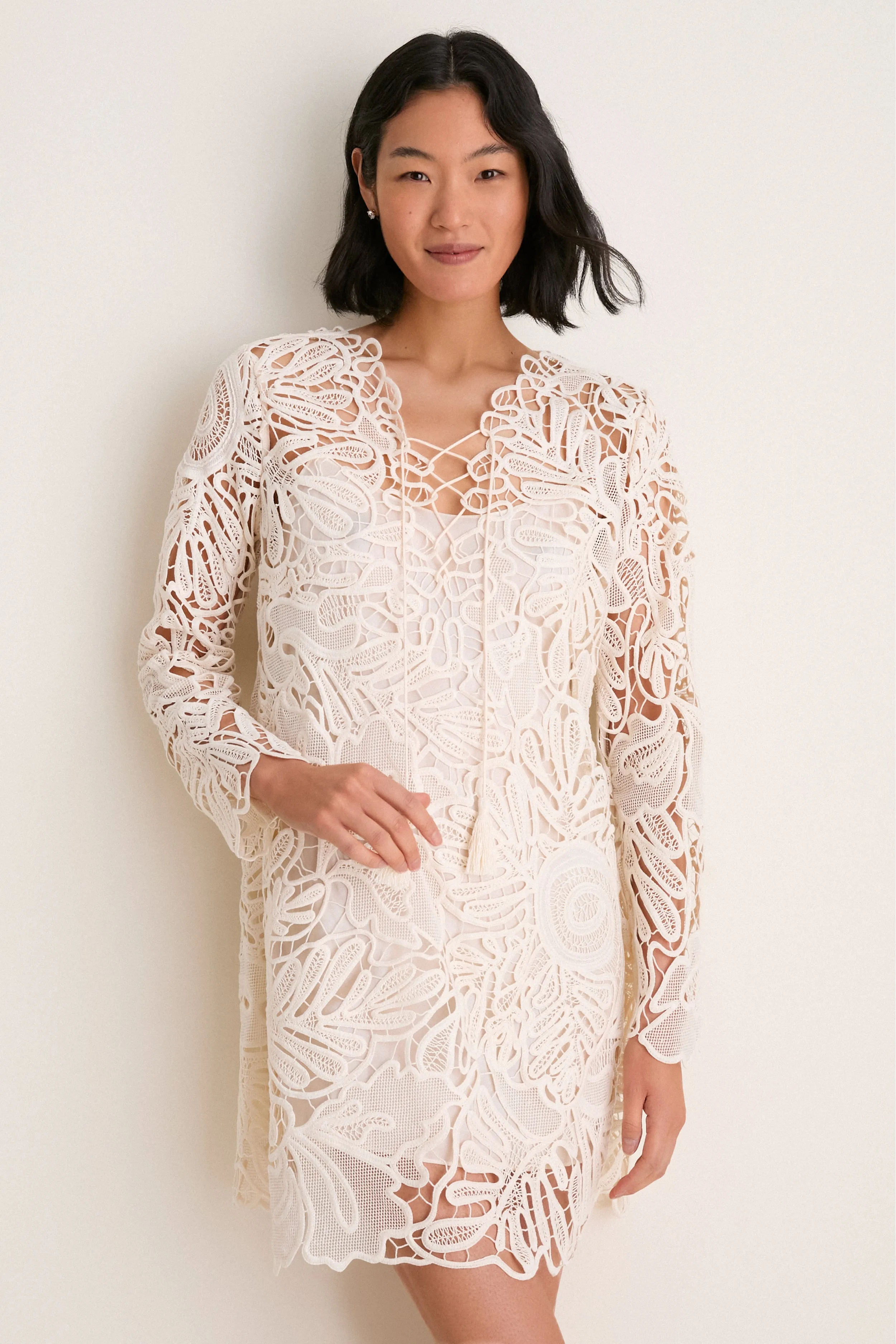 Chalk Dita Corded Lace Mini Dress sold by Tuckernuck