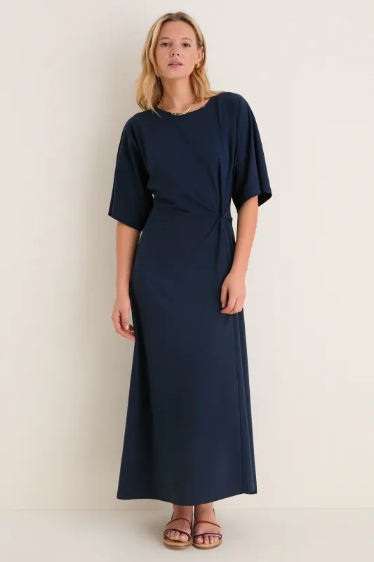 Navy Jersey Lisette Midi Dress made by Tuckernuck