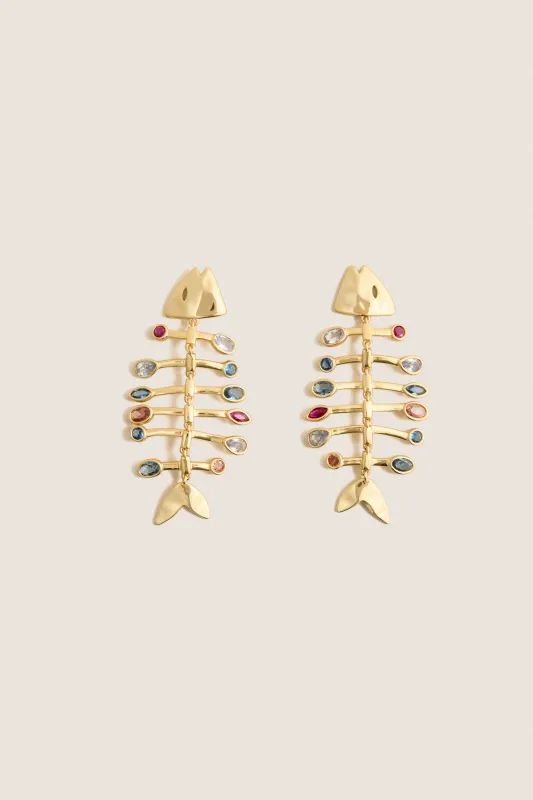 Gold Multi Josefina Earrings made by Mignonne Gavigan