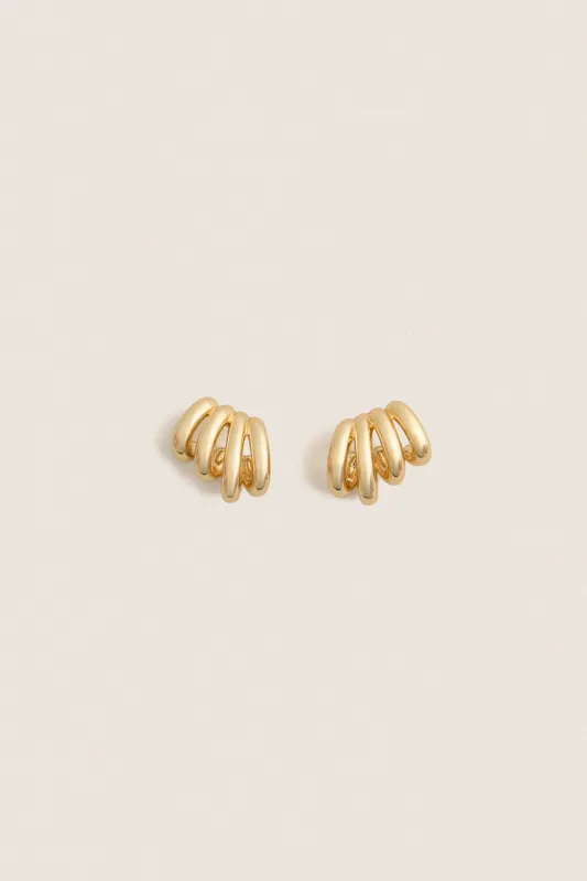 High Polish Gold Monroe Earrings made by JENNY BIRD