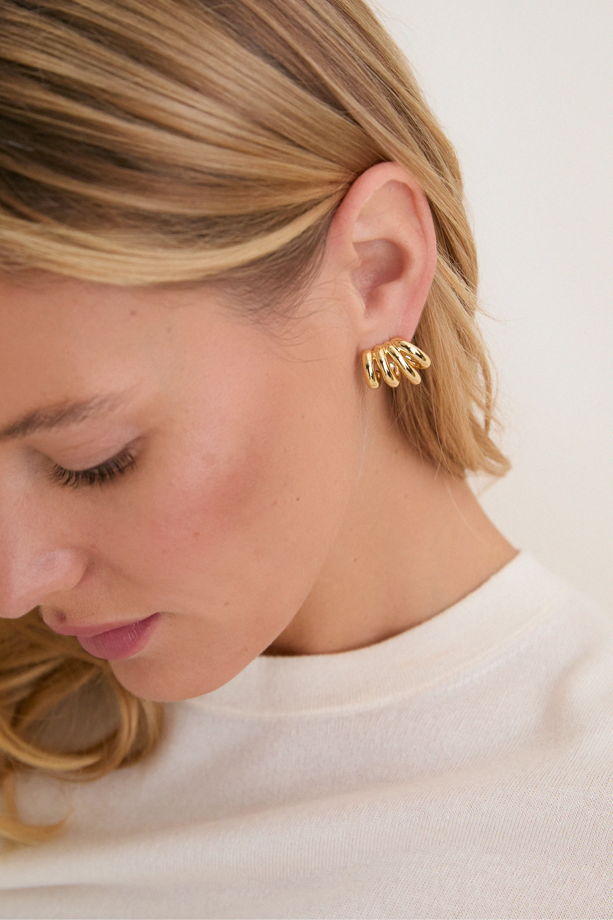 High Polish Gold Monroe Earrings sold by Tuckernuck product image thumbnail 2