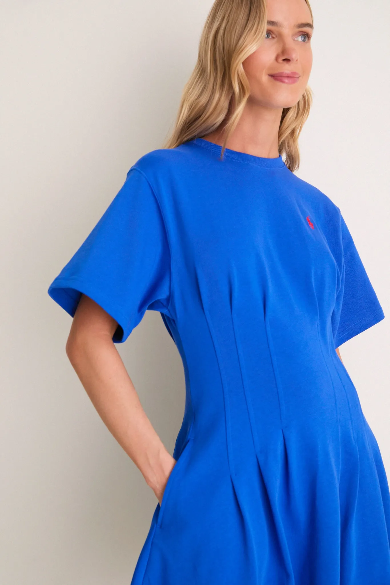 Gala Blue Knit Crew Neck Short Sleeve Dress sold by Tuckernuck product image thumbnail 5