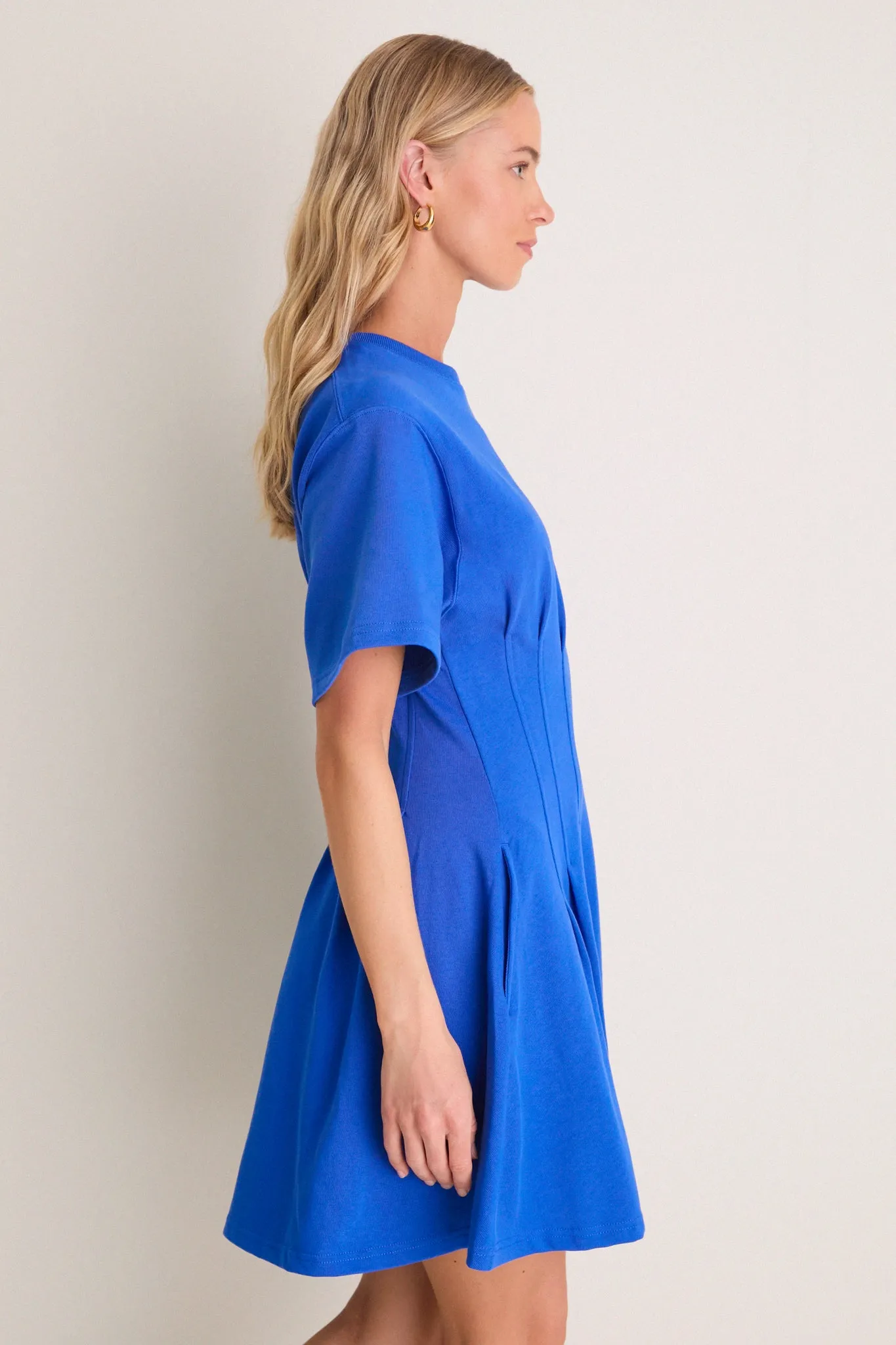Gala Blue Knit Crew Neck Short Sleeve Dress sold by Tuckernuck product image thumbnail 3