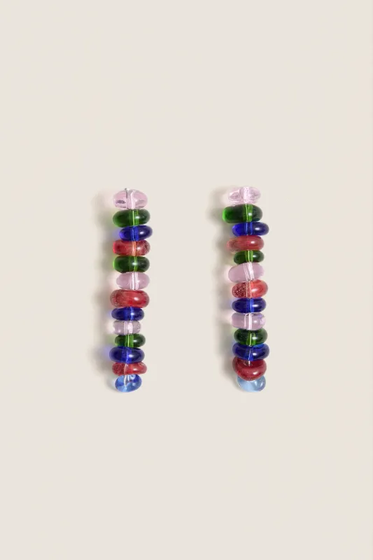 Rainbow Glass Roulette Earrings made by Tuckernuck