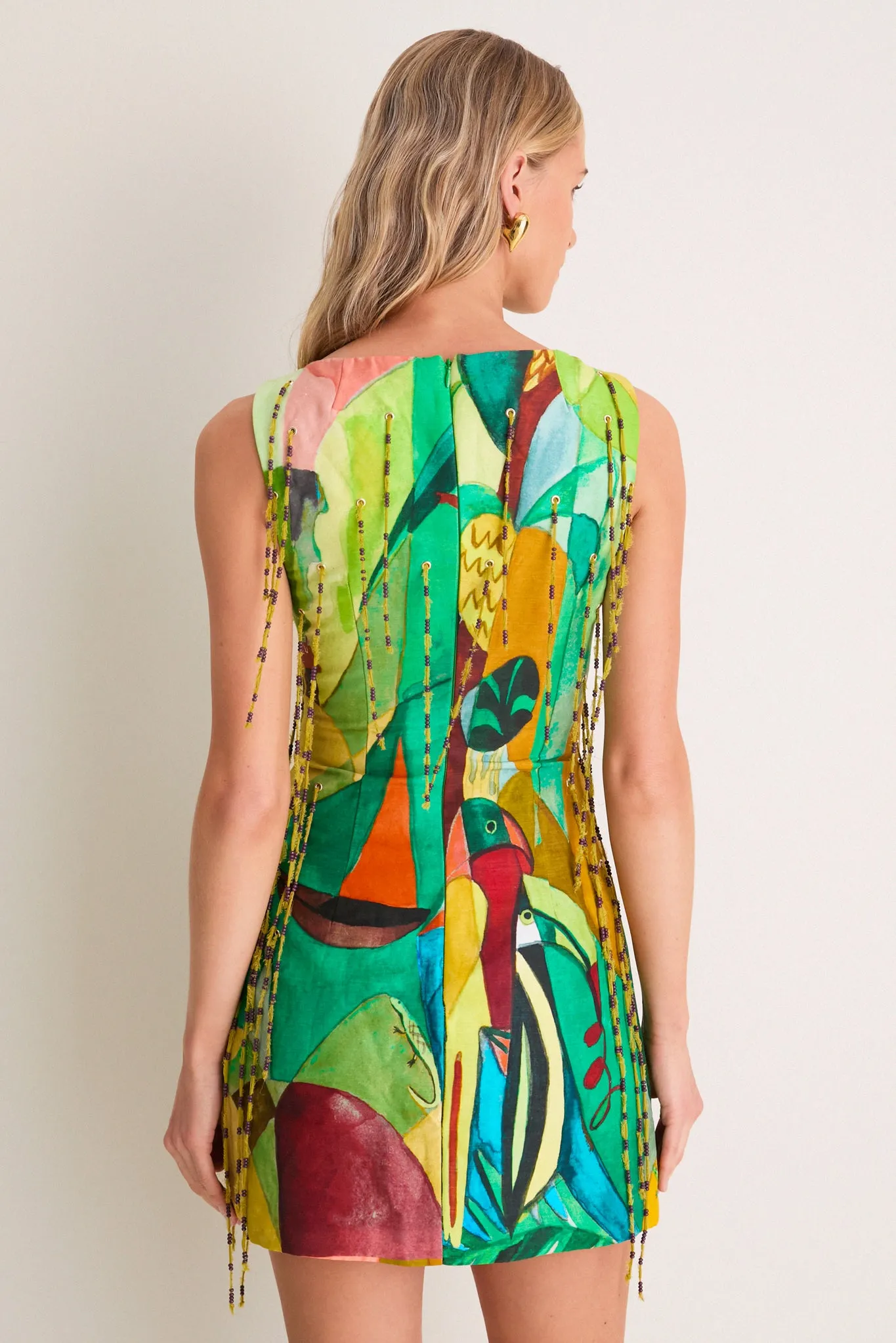 Multi Mokshini Beaded Fringe Mini Dress sold by Tuckernuck product image thumbnail 4