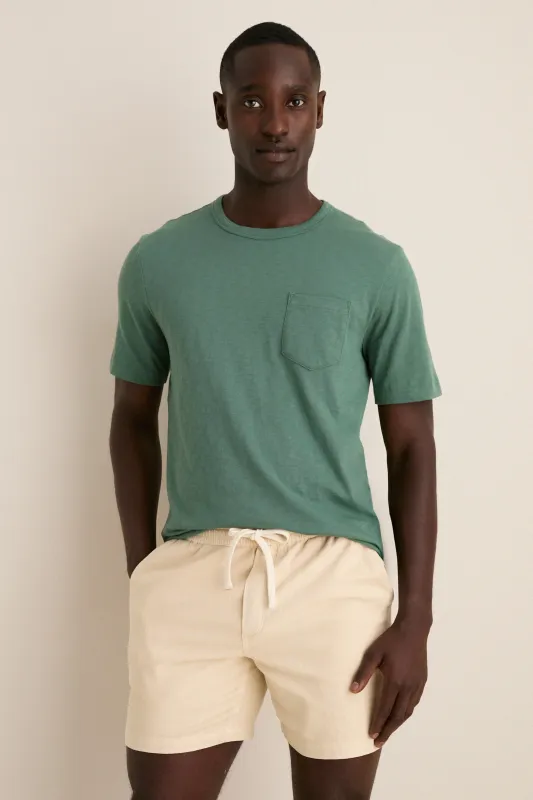 Island Spruce Sunwashed Pocket Tee made by Faherty