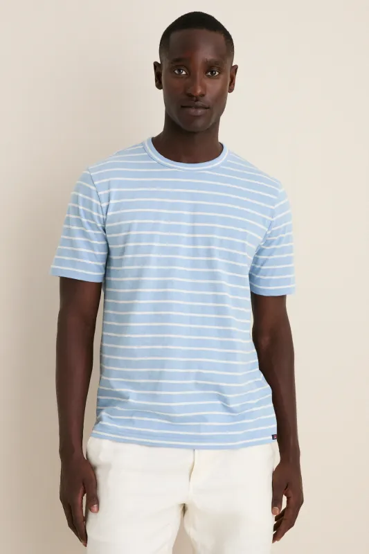Bermuda Sail Stripe Sunwashed Tee made by Faherty