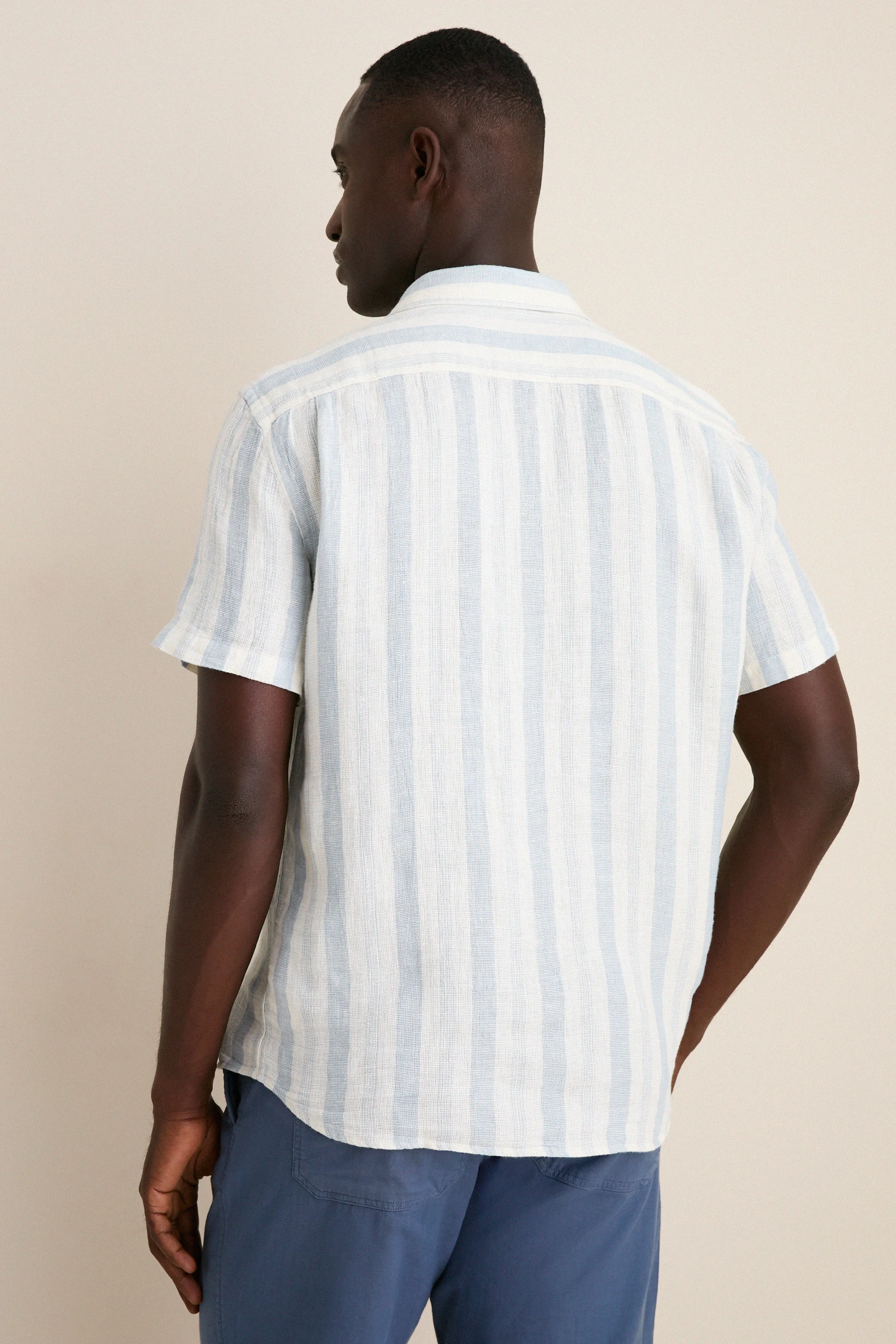 Island Blue Stripe Palma Linen Shirt sold by Tuckernuck product image thumbnail 4
