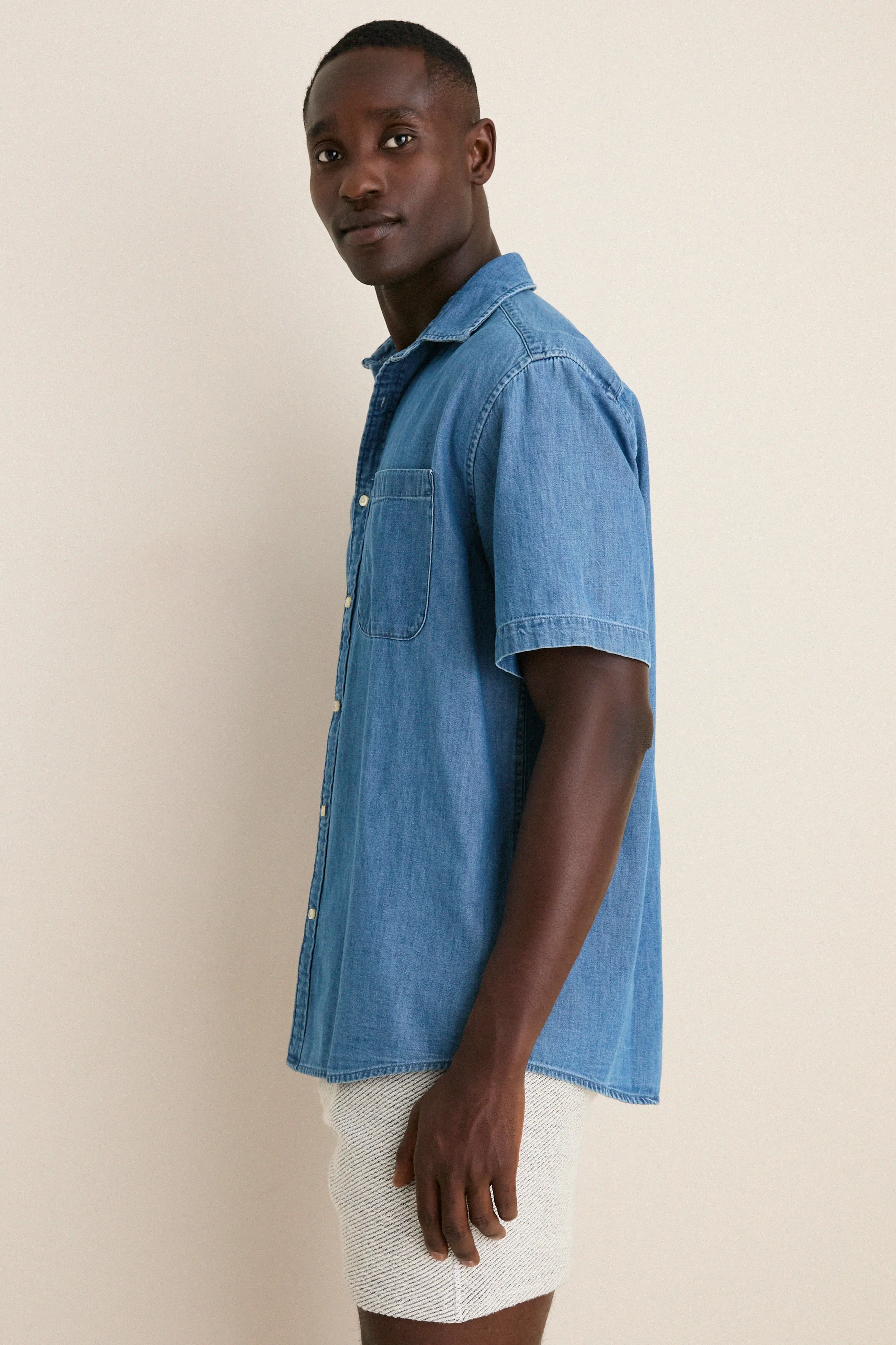 Chambray Ashbrooke Short Sleeve Shirt sold by Tuckernuck product image thumbnail 3