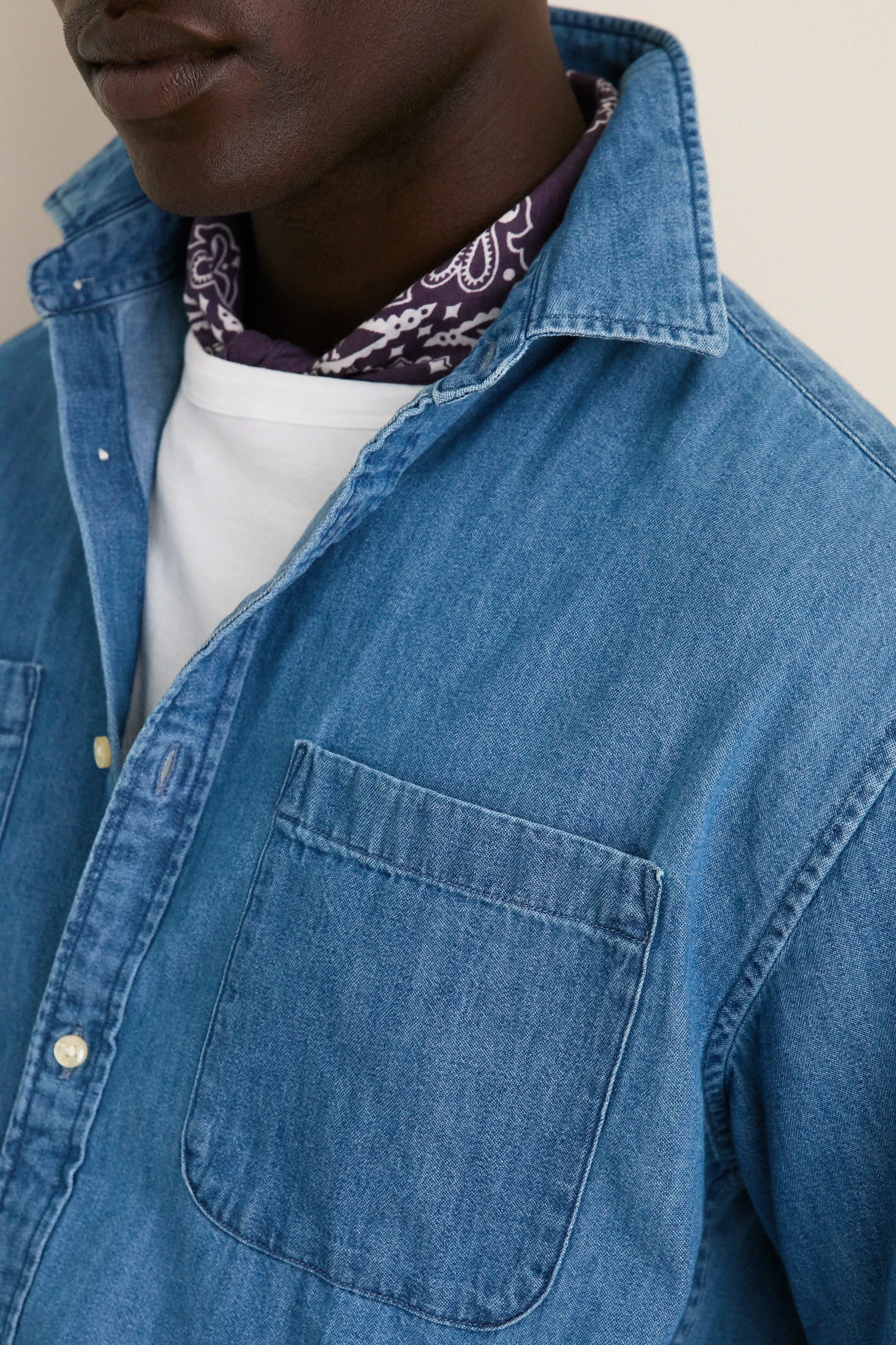 Chambray Ashbrooke Short Sleeve Shirt sold by Tuckernuck product image thumbnail 5