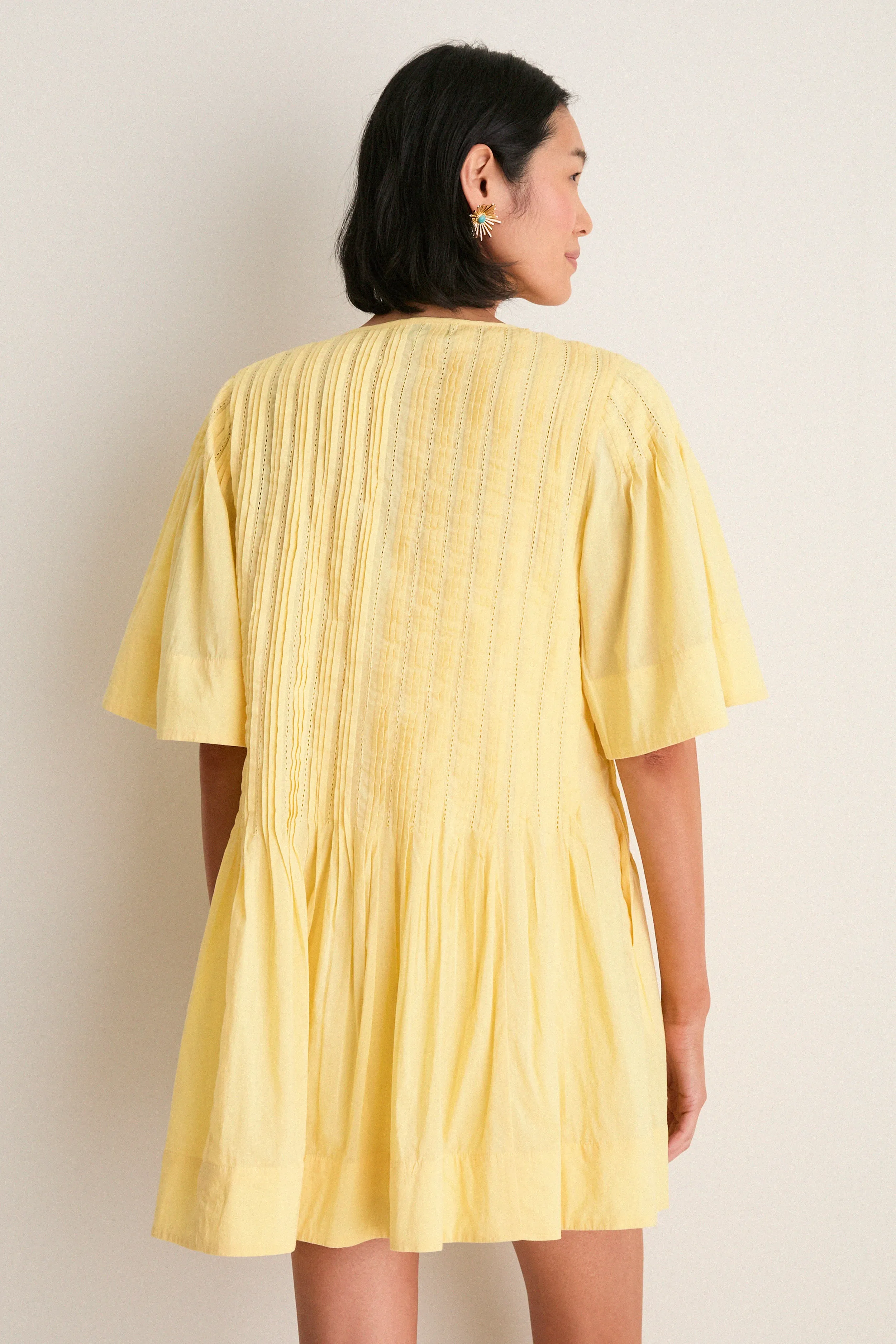 Yellow Alberte Solid Mini Dress sold by Tuckernuck product image thumbnail 4