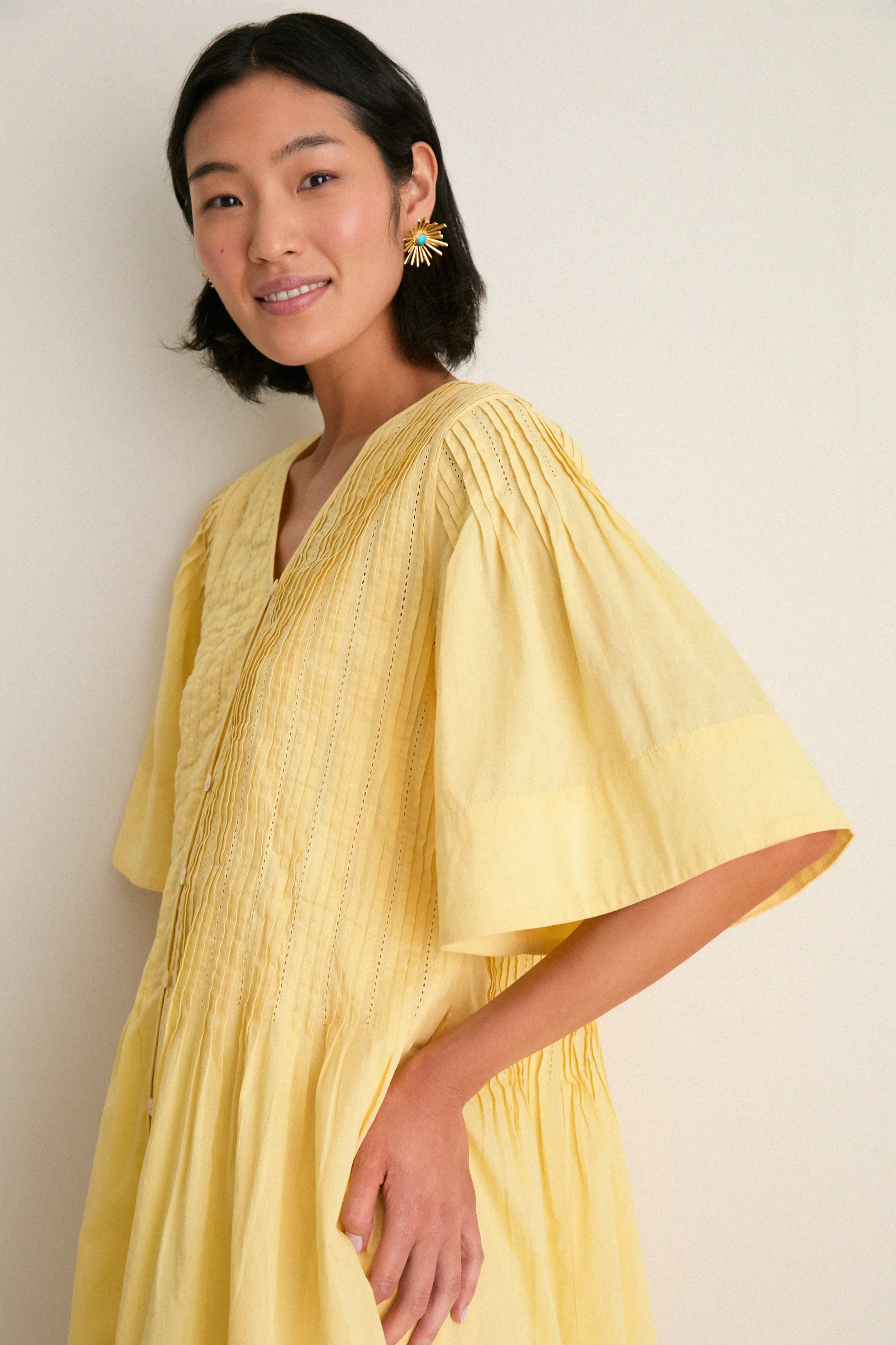 Yellow Alberte Solid Mini Dress sold by Tuckernuck product image thumbnail 5