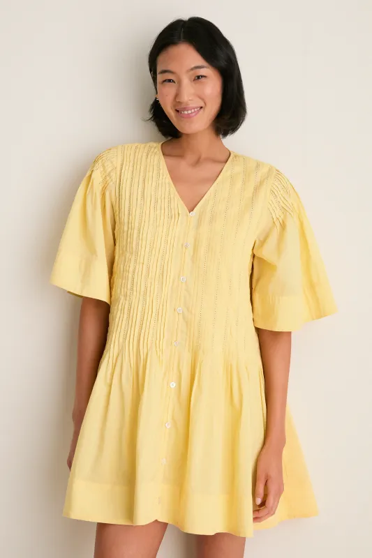 Yellow Alberte Solid Mini Dress made by Sea New York