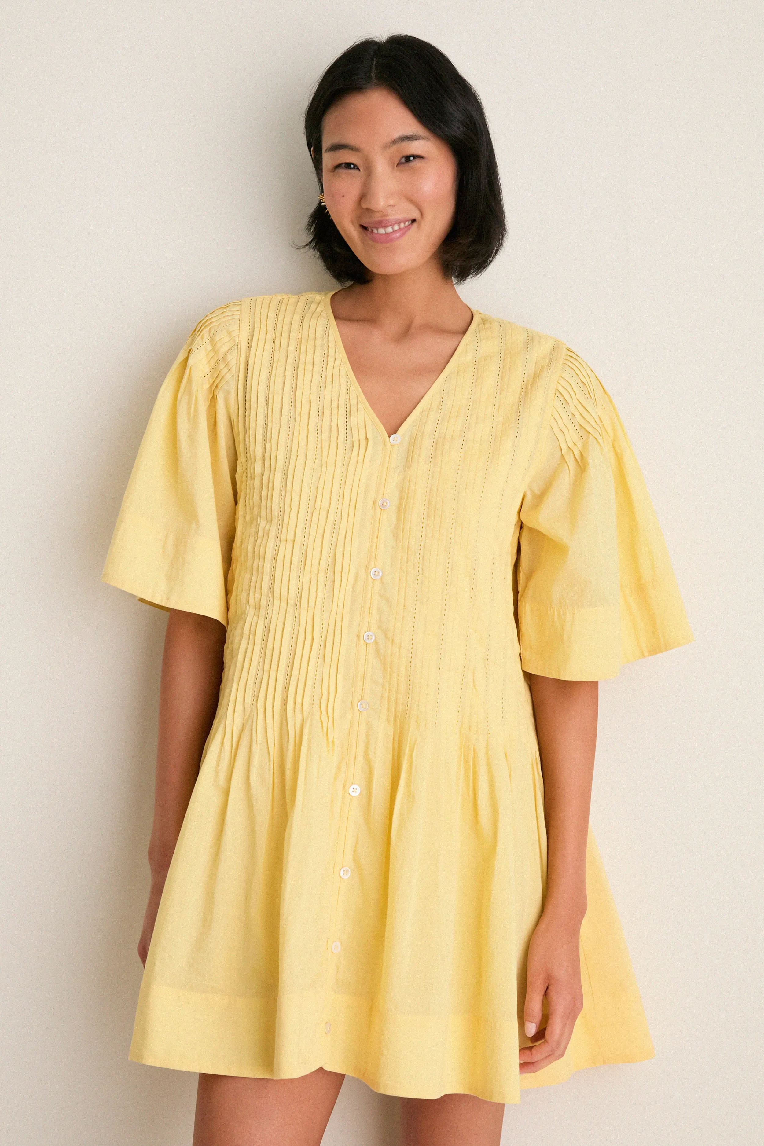 Yellow Alberte Solid Mini Dress sold by Tuckernuck