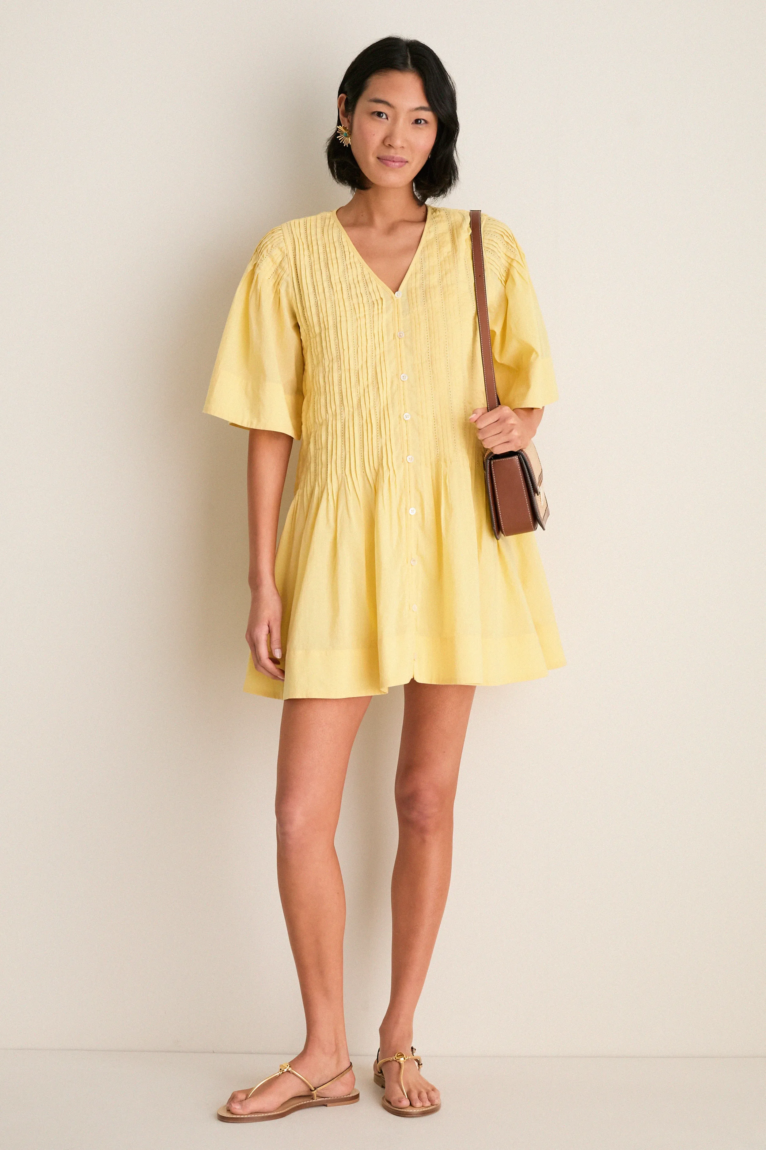 Yellow Alberte Solid Mini Dress sold by Tuckernuck product image thumbnail 2