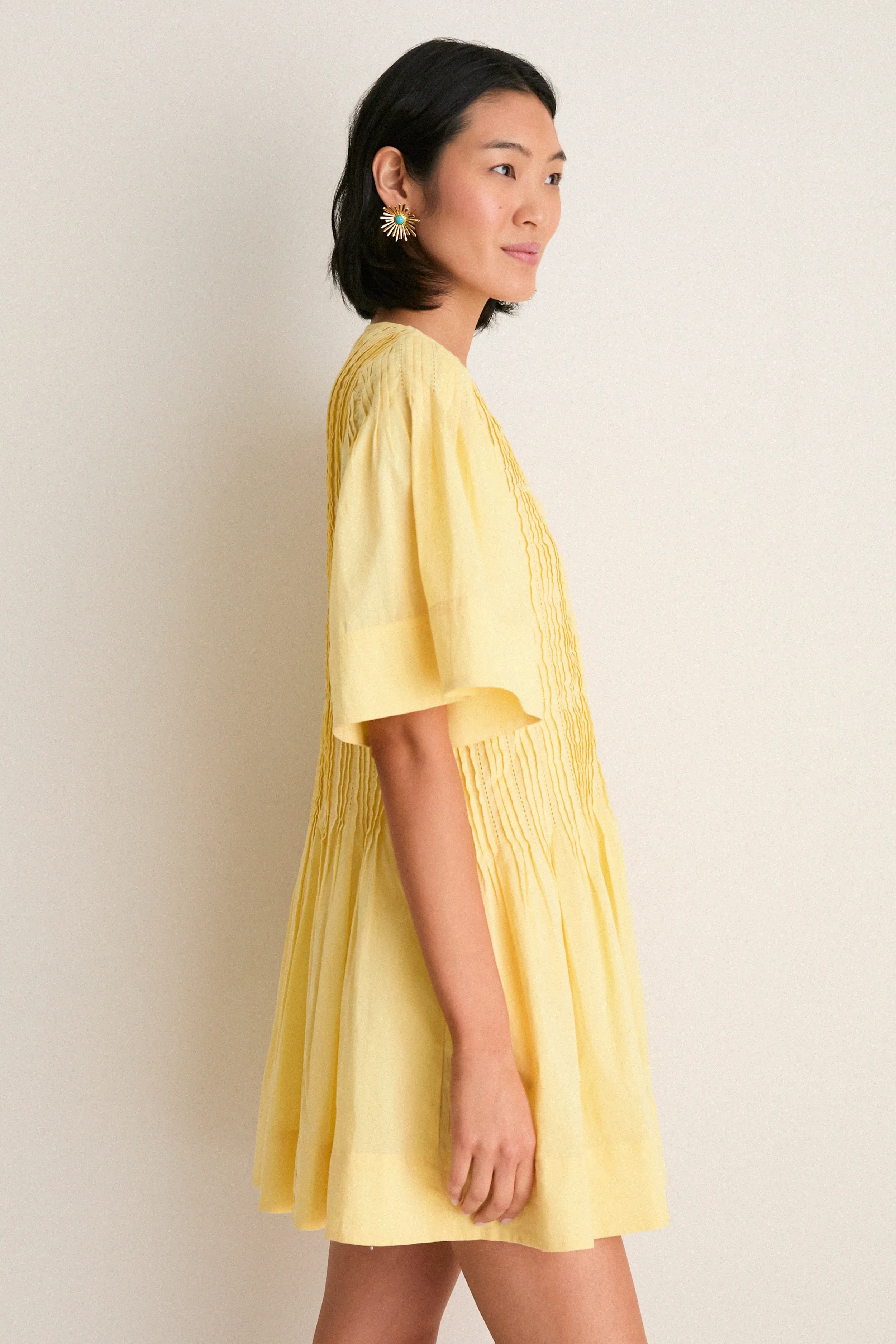 Yellow Alberte Solid Mini Dress sold by Tuckernuck product image thumbnail 3