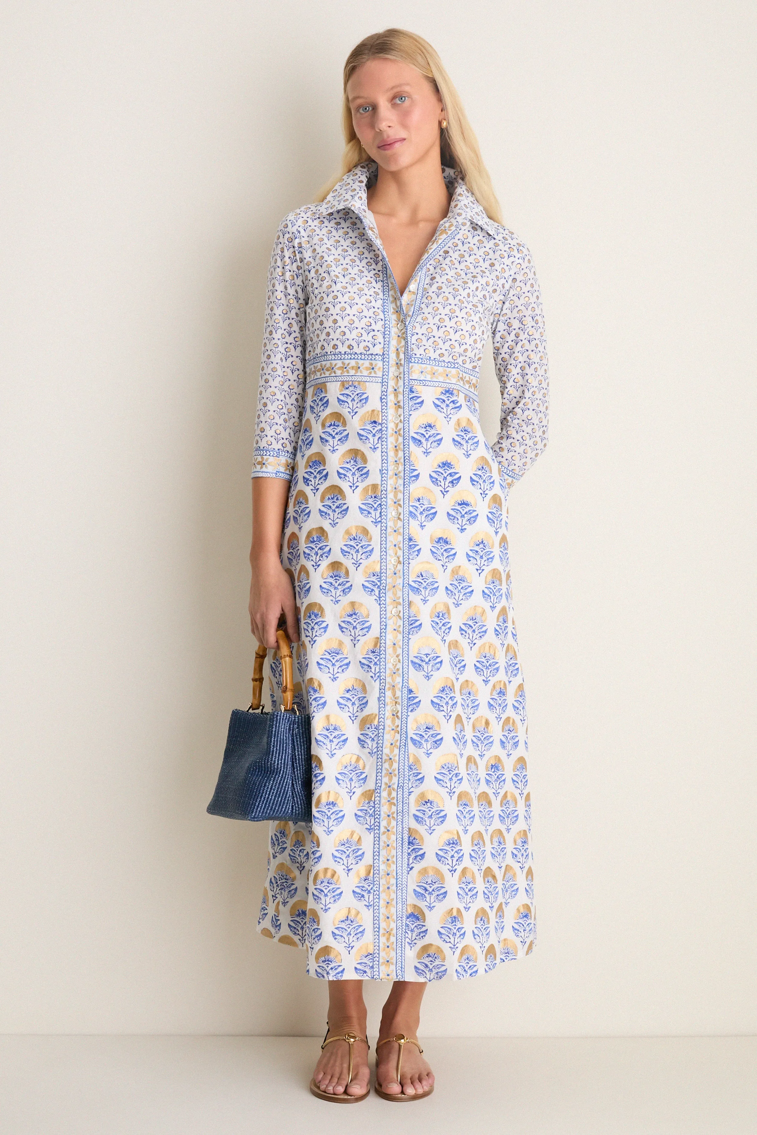 Arbor Blue Maxi Shirt Dress sold by Tuckernuck product image thumbnail 2