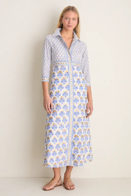 Arbor Blue Maxi Shirt Dress made by Tuckernuck