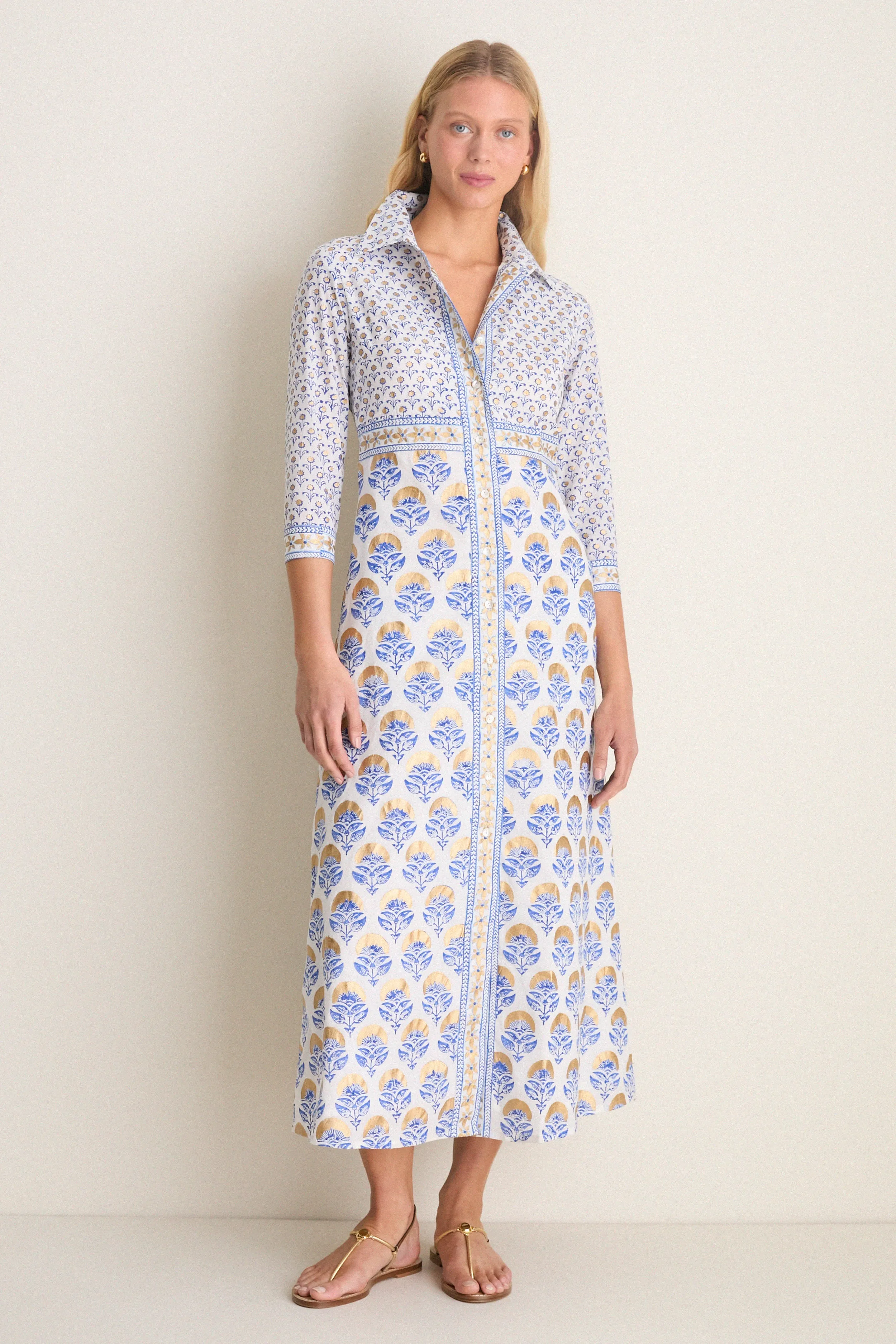 Arbor Blue Maxi Shirt Dress sold by Tuckernuck