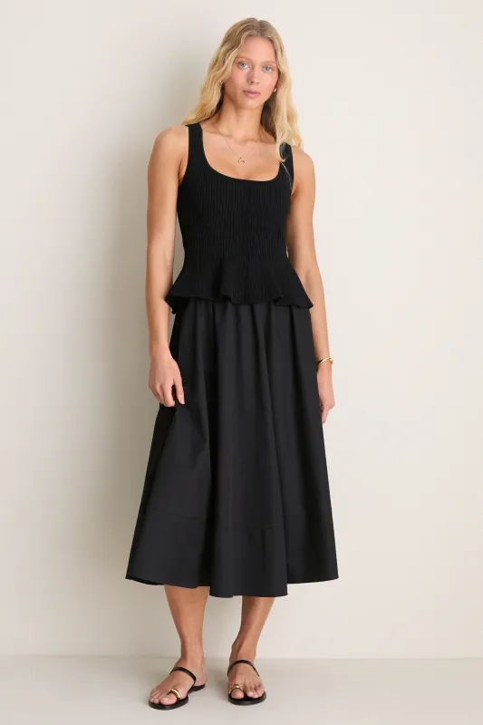 Black Peplum Cara Dress made by La Ligne