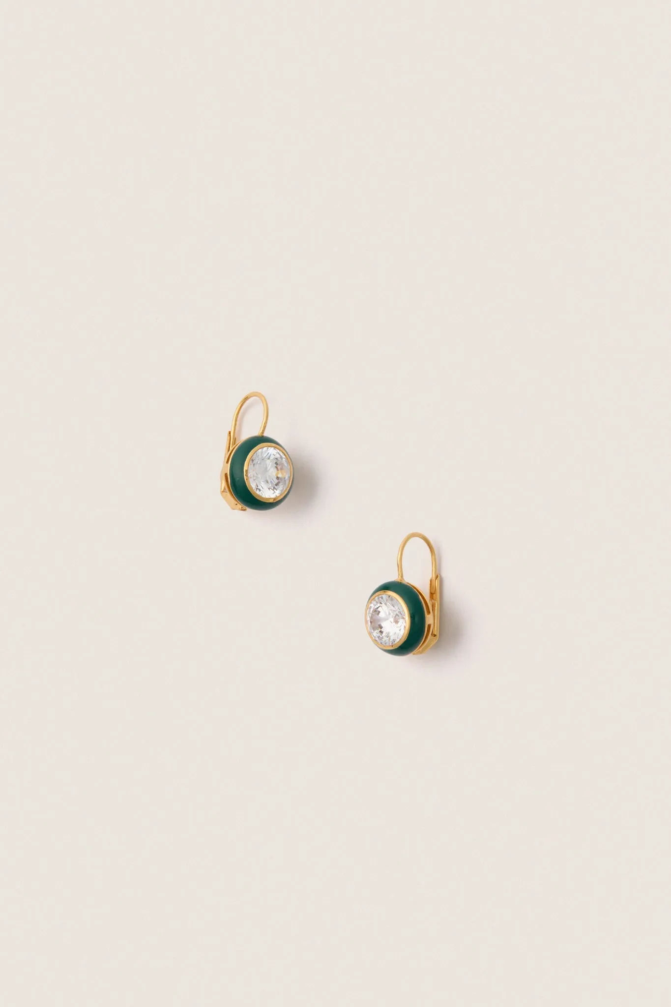 Green Enamel Bezel Drop Earrings sold by Tuckernuck