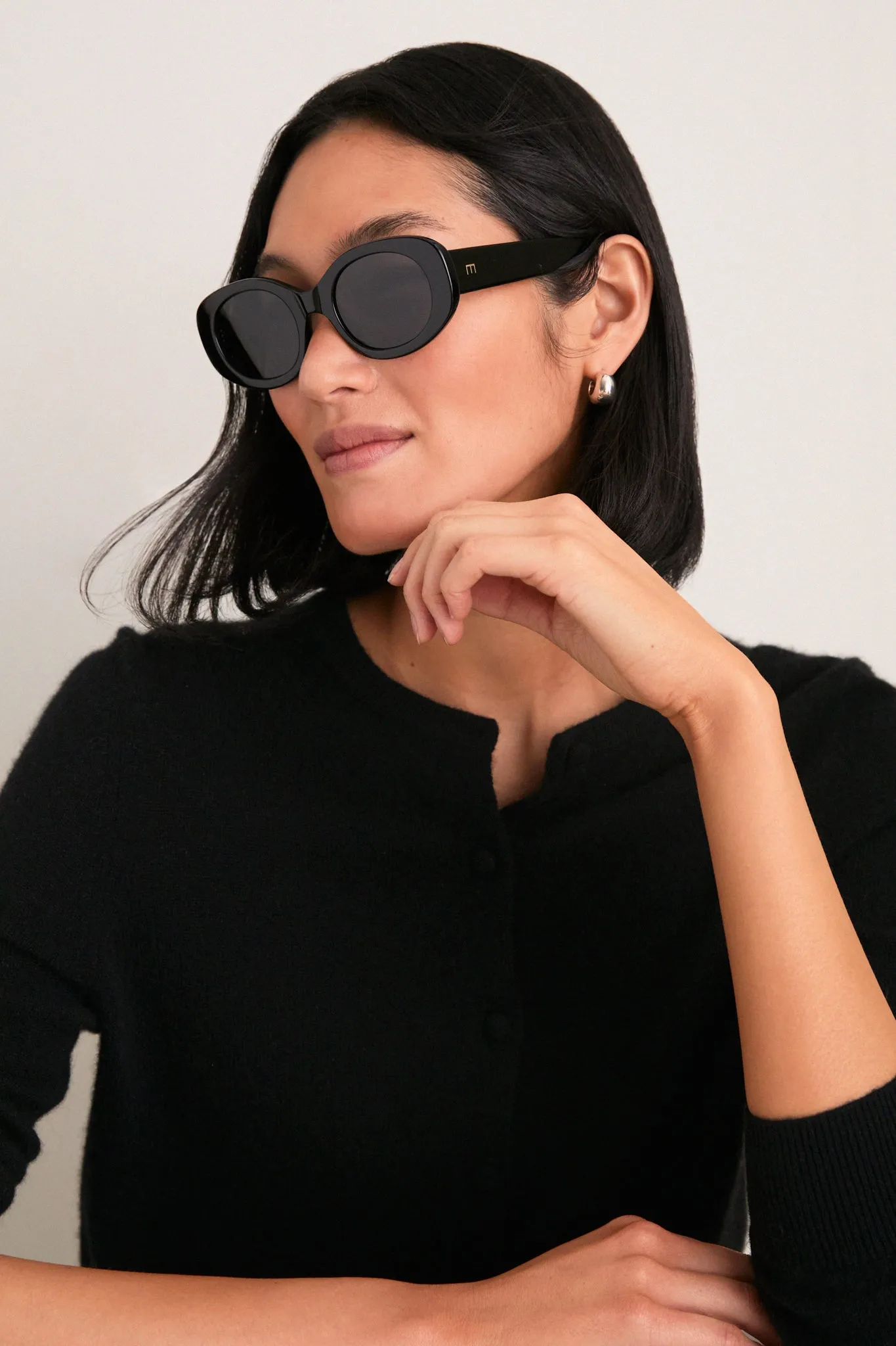 Gloss Black Lyna Sunglasses sold by Tuckernuck product image thumbnail 2