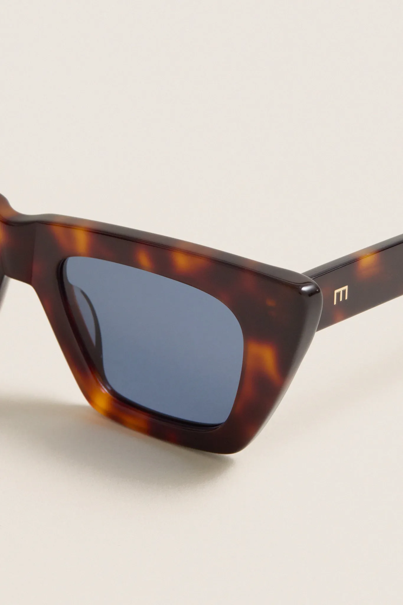 Brown Tortoise Dark Blue Lens Lori Sunglasses sold by Tuckernuck product image thumbnail 3