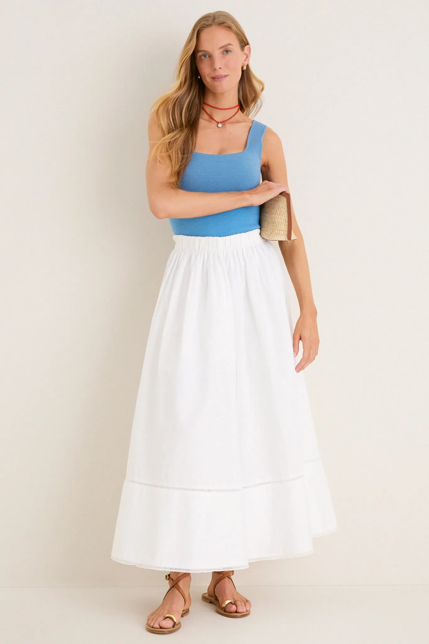 Coral Red Necklace Cord with Blue Bezel Charm sold by Tuckernuck product image thumbnail 3