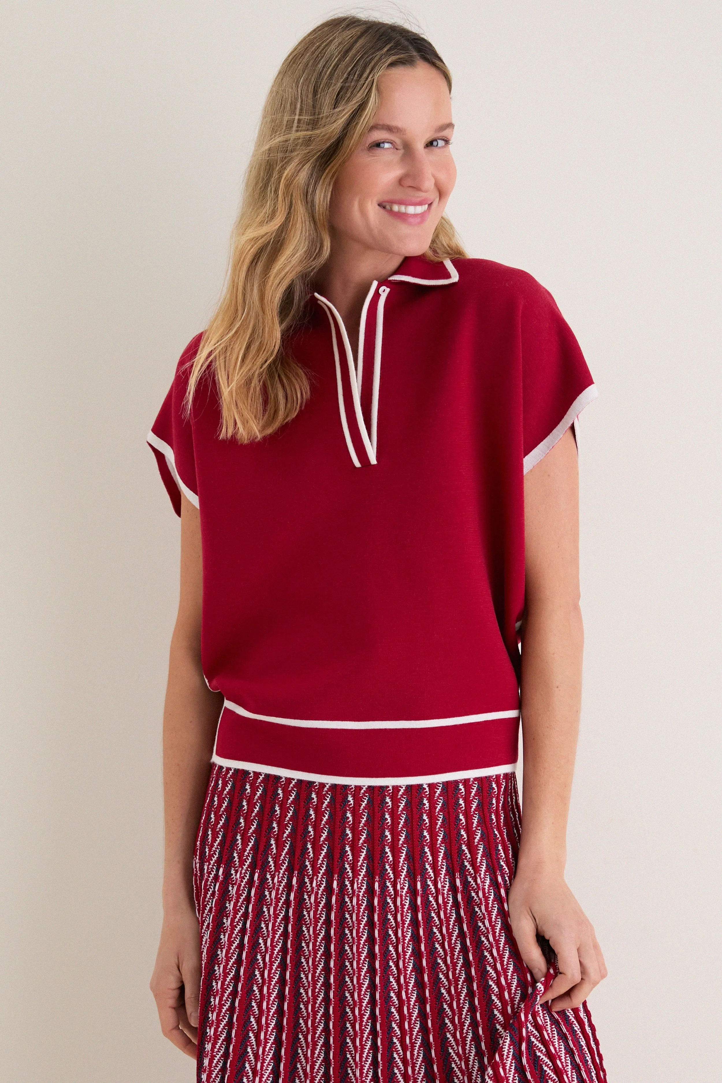 Garnet Eclat Polo Sweater sold by Tuckernuck