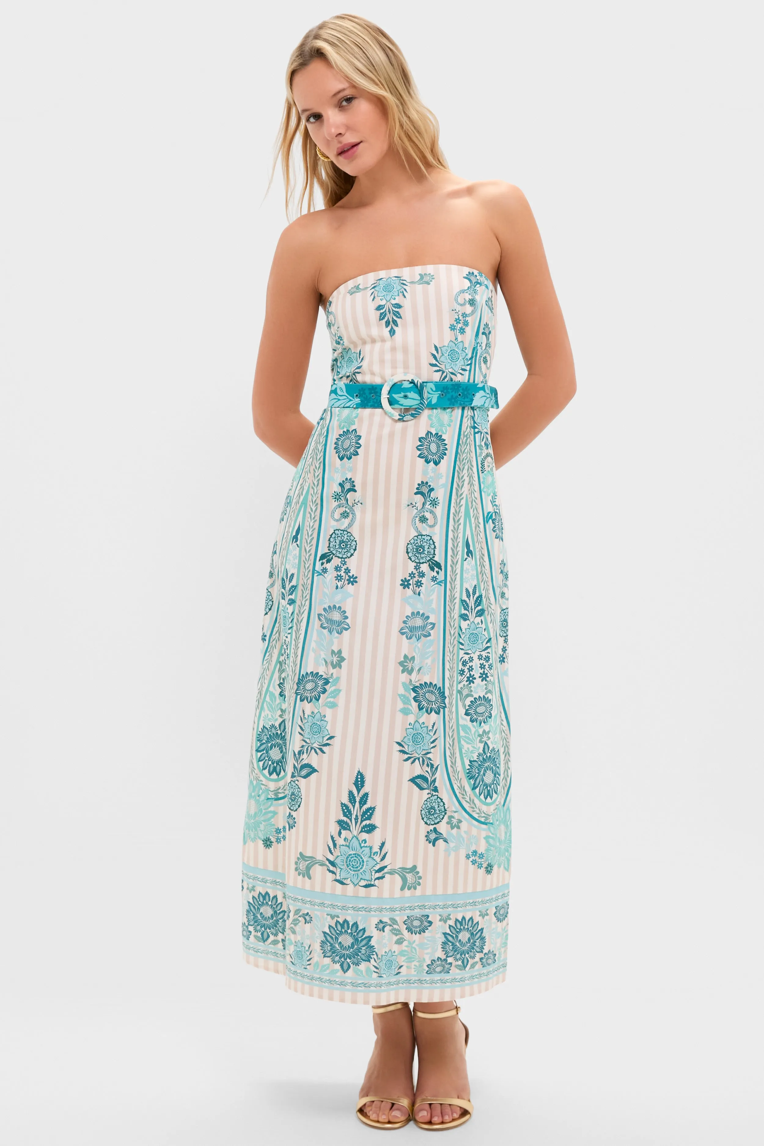 Paisley Stripe Dalton Midi Dress sold by Tuckernuck