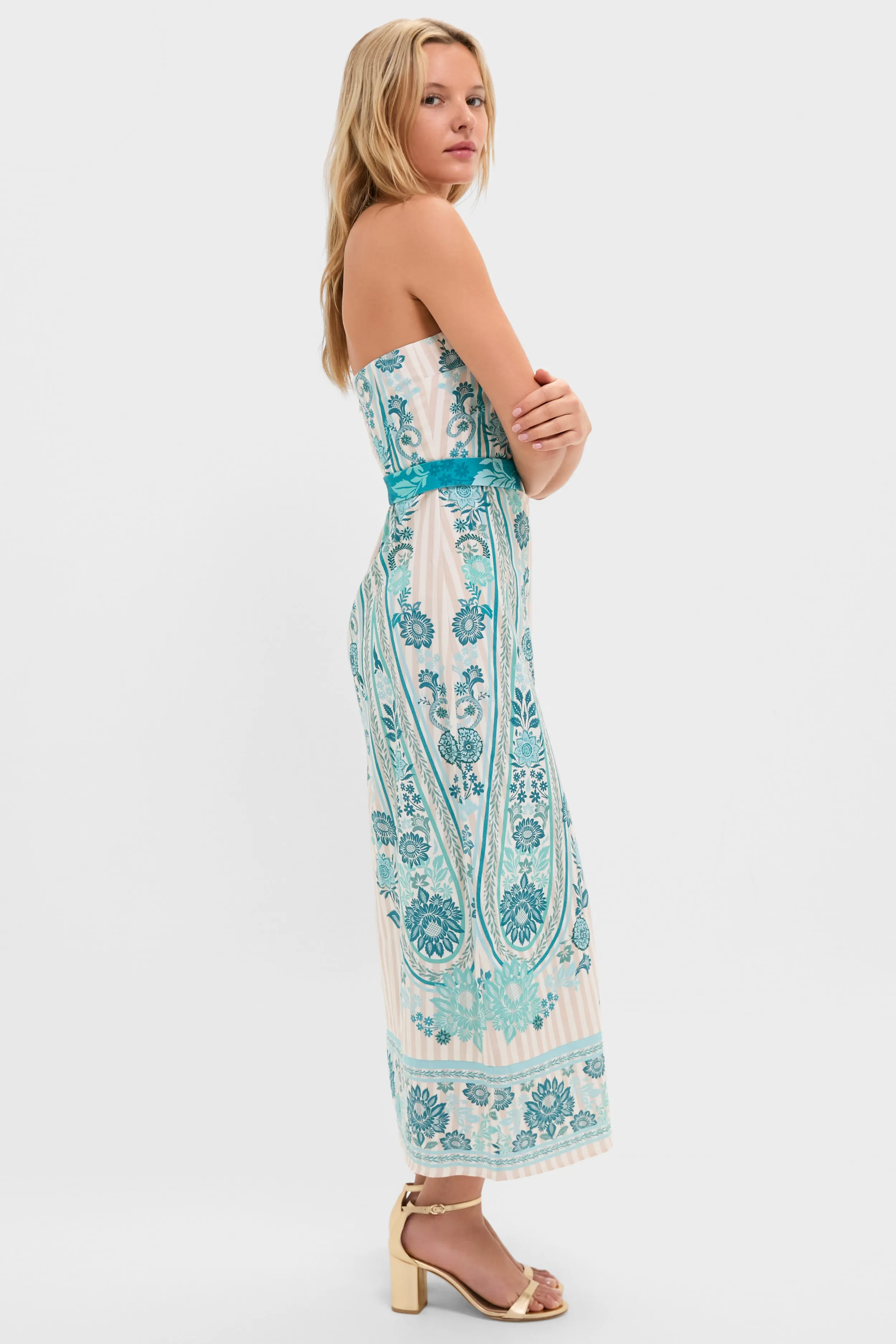 Paisley Stripe Dalton Midi Dress sold by Tuckernuck product image thumbnail 3