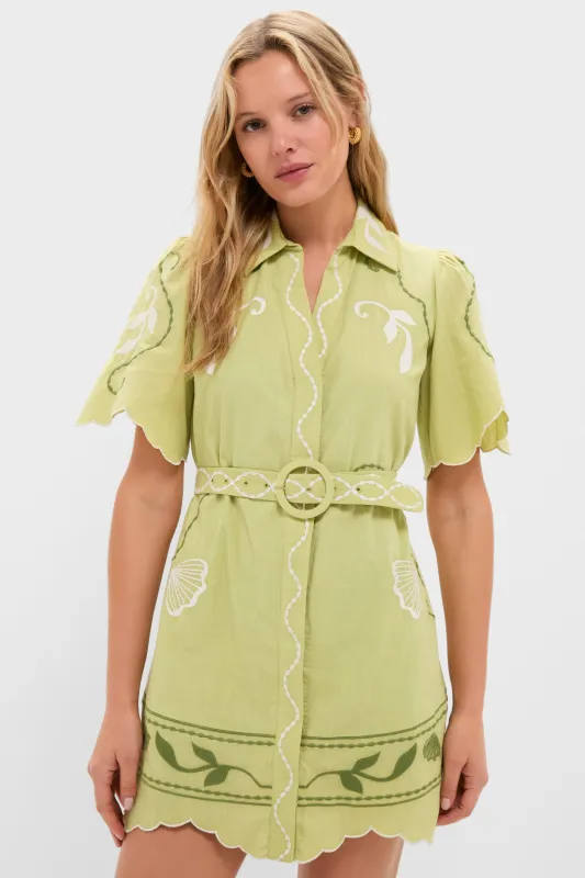 Pastel Mint Poppy Mini Dress made by Anna Cate