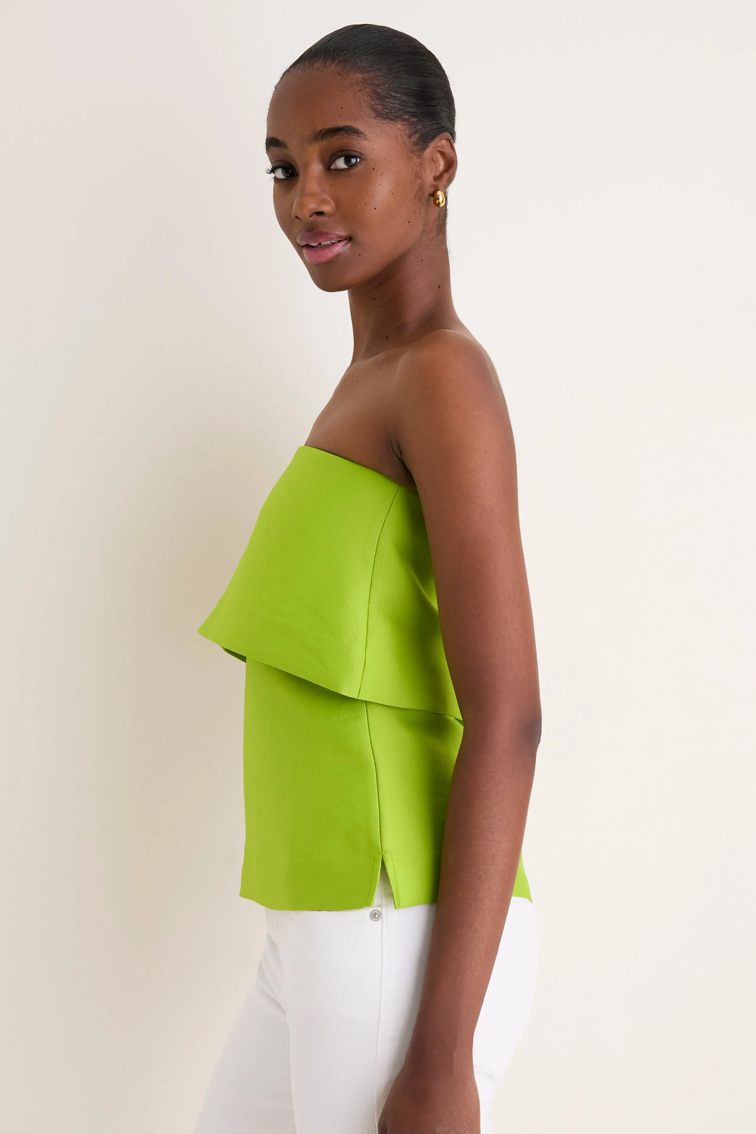 Lime Felix Satin Strapless Top sold by Tuckernuck product image thumbnail 3