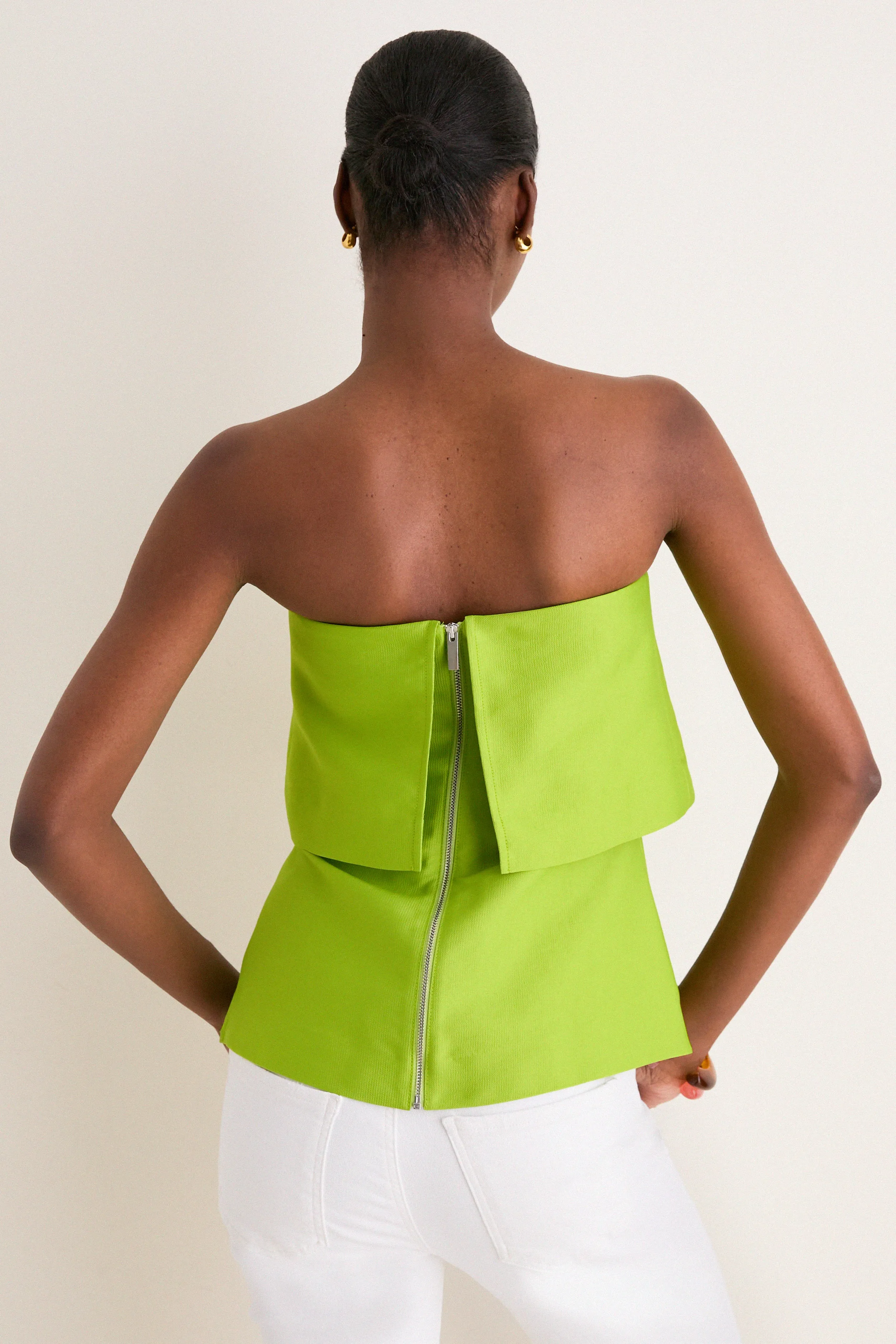 Lime Felix Satin Strapless Top sold by Tuckernuck product image thumbnail 4